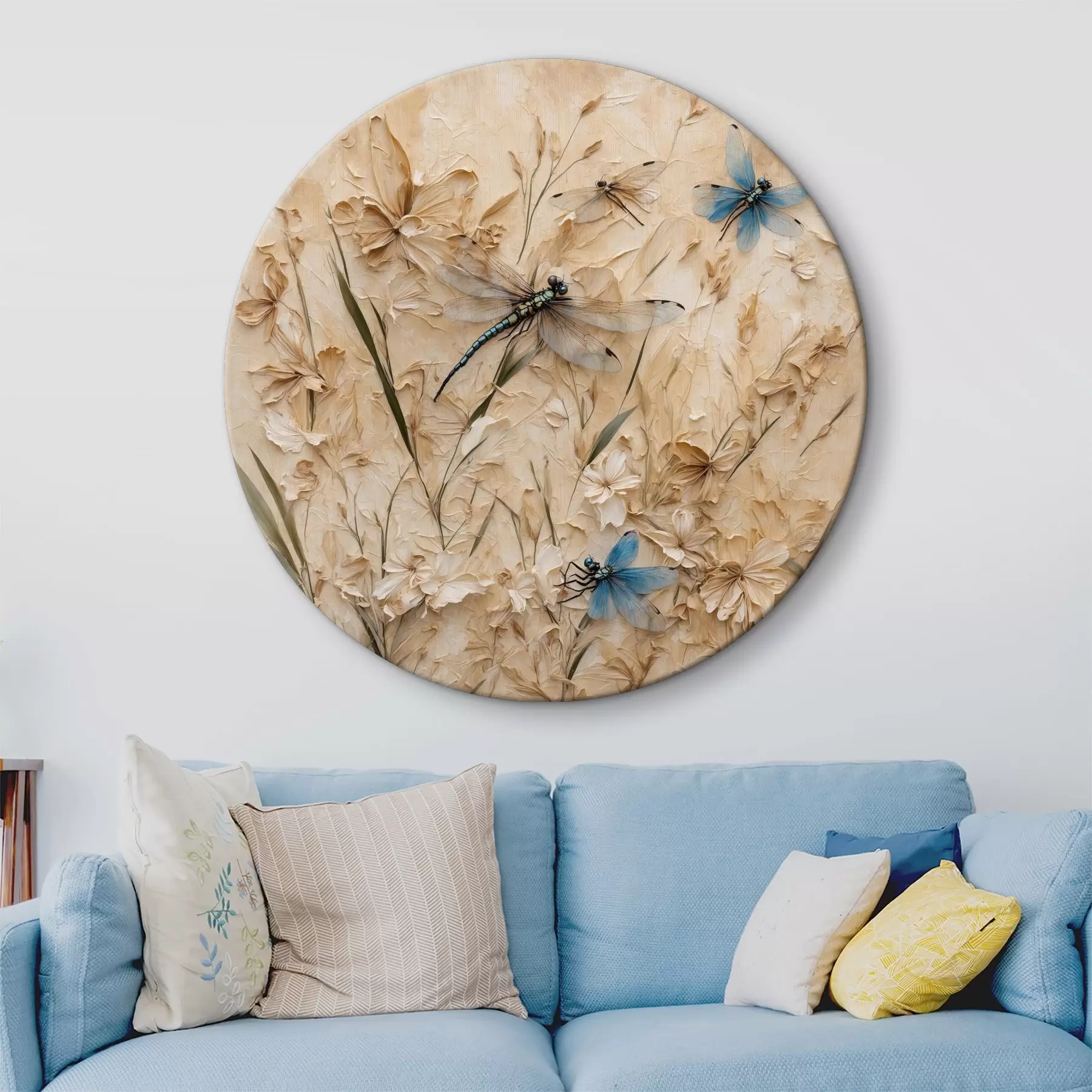 Obraz Vážky na abstraktní béžové pozadí Č. r39600