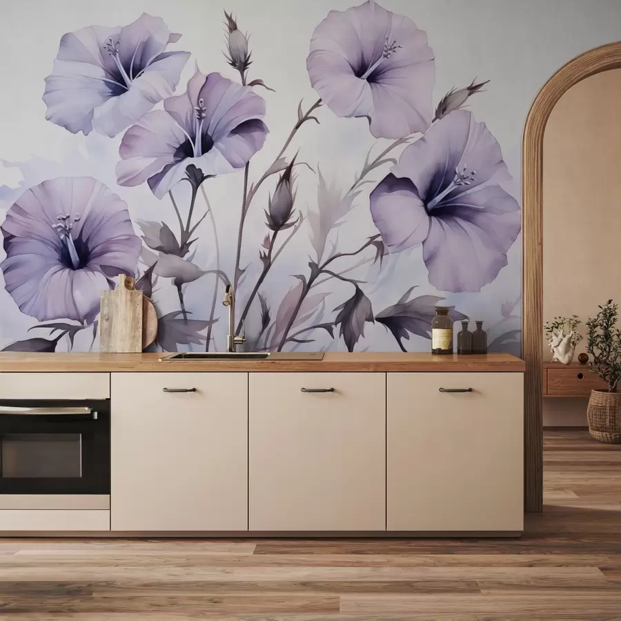 Fototapet Petunia květiny imitace akvarel w02466