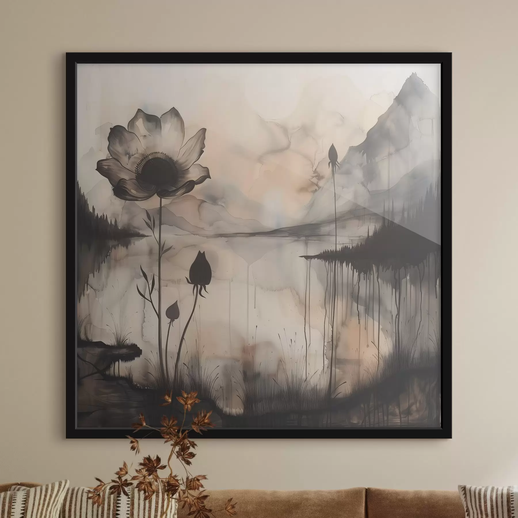 Fototapet Obrázek květiny a jezera f38161