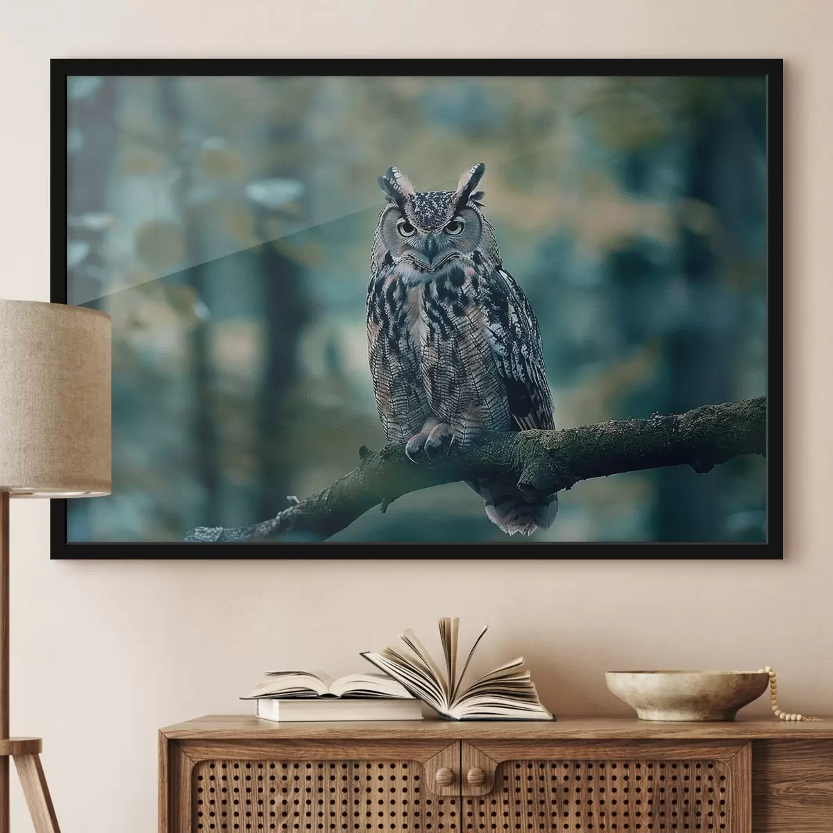 Poster Sova sedící na větvi f38249