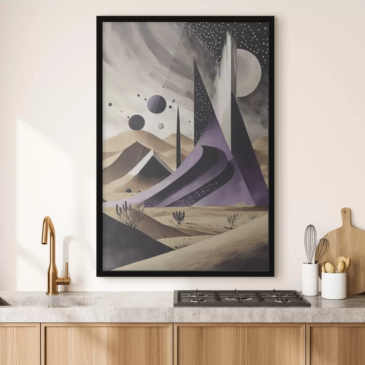 Poster Fialová a bílá pouštní krajina f37359