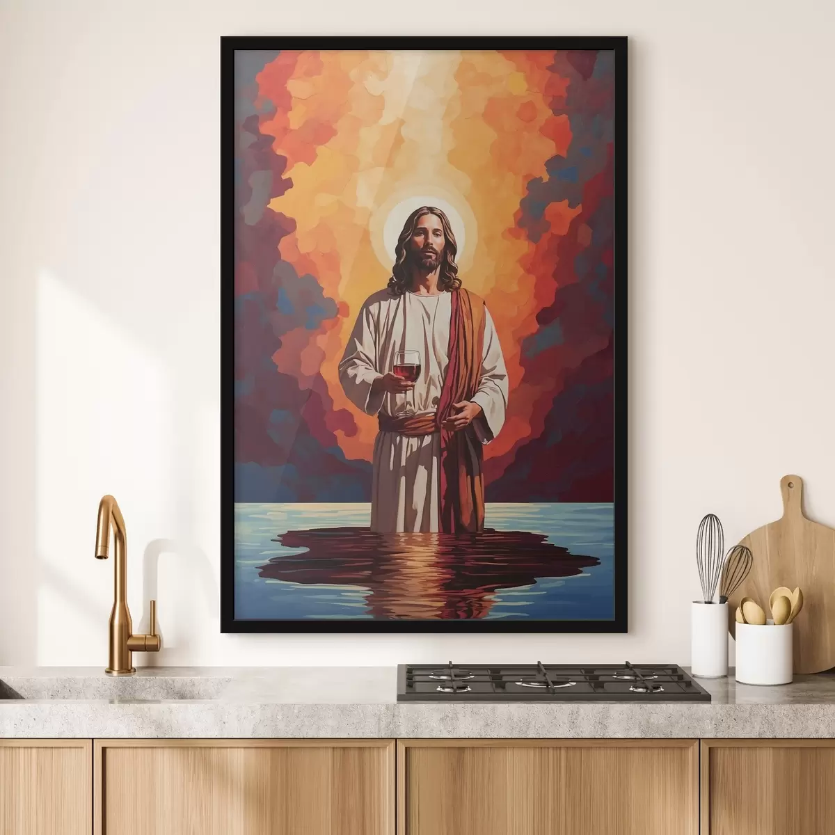 Poster Obrázek muže, který drží sklenici vína f38125