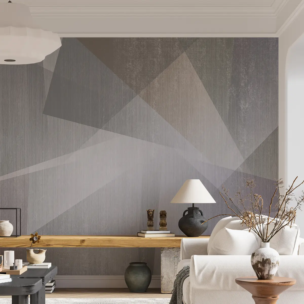 Fototapet Obdélník, šedá a umění u45929