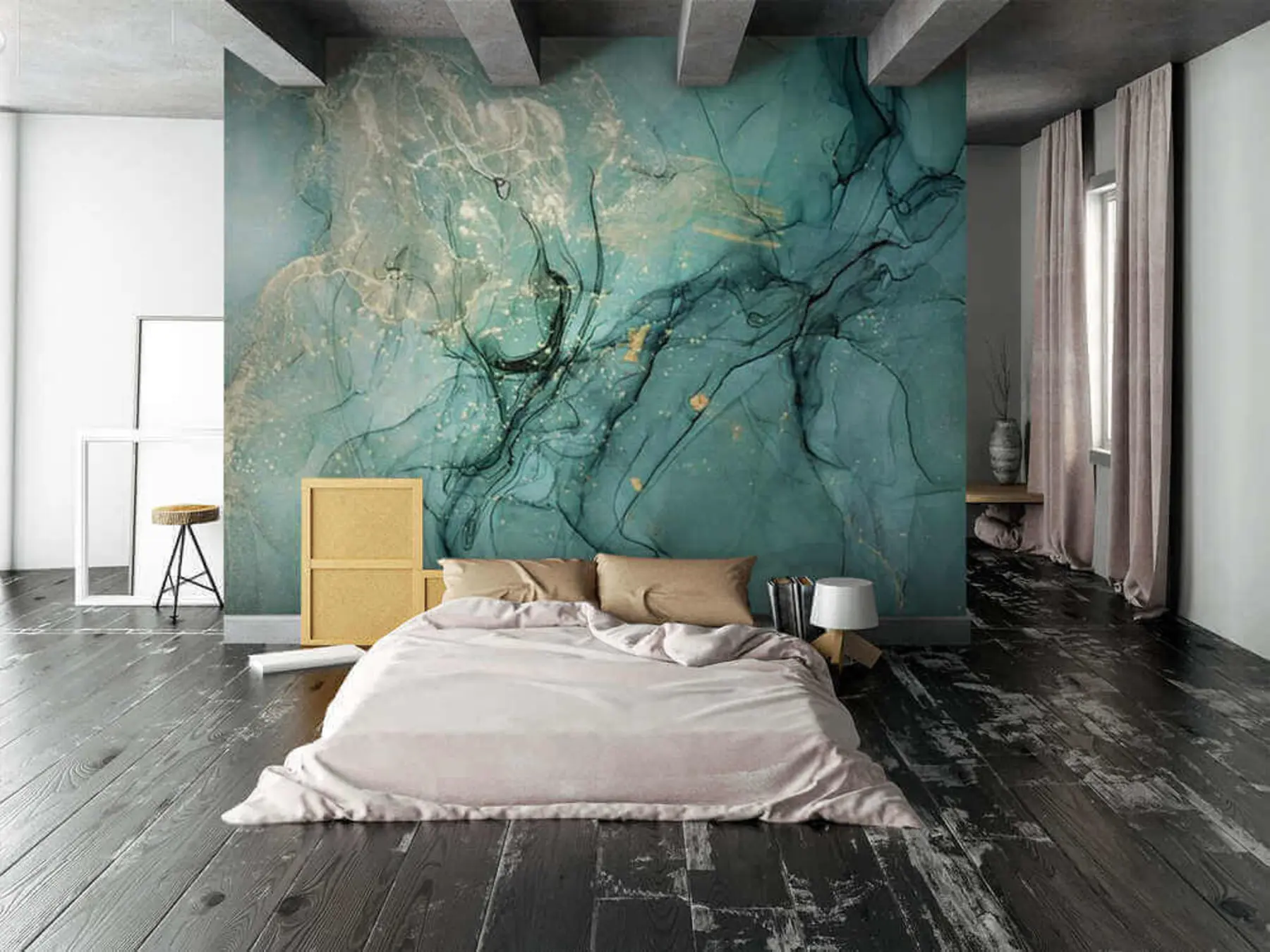 Fototapet Tyrkysový mramor s jemným oparem u51399