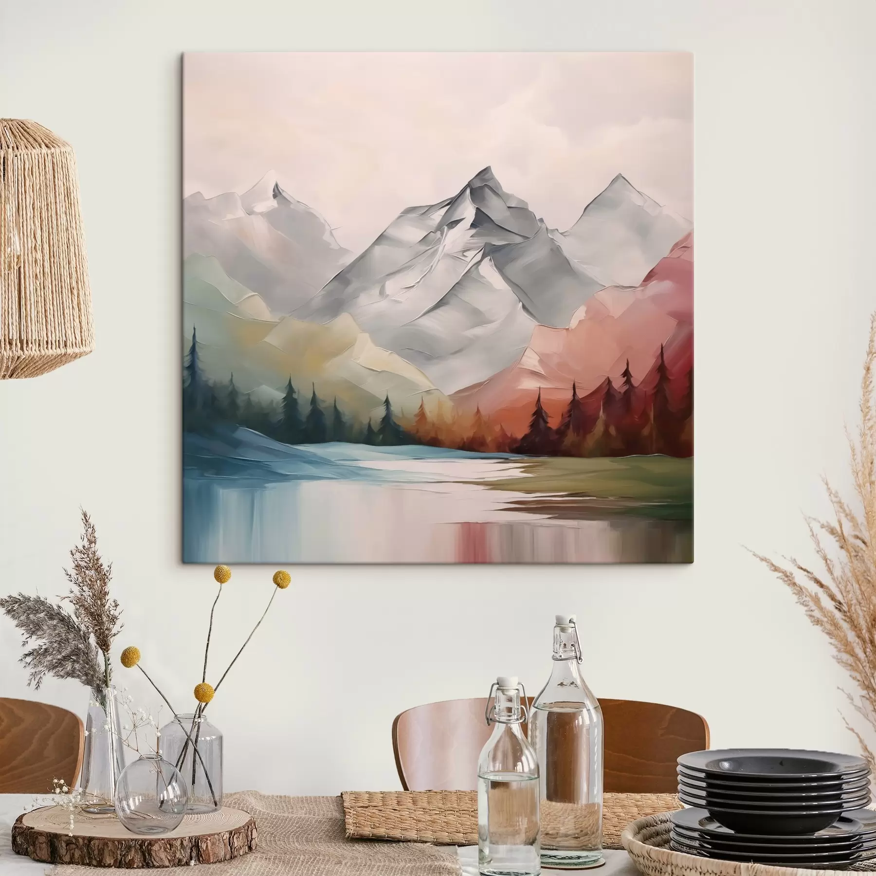 Fototapet Hory a lesní imitace malby s42128