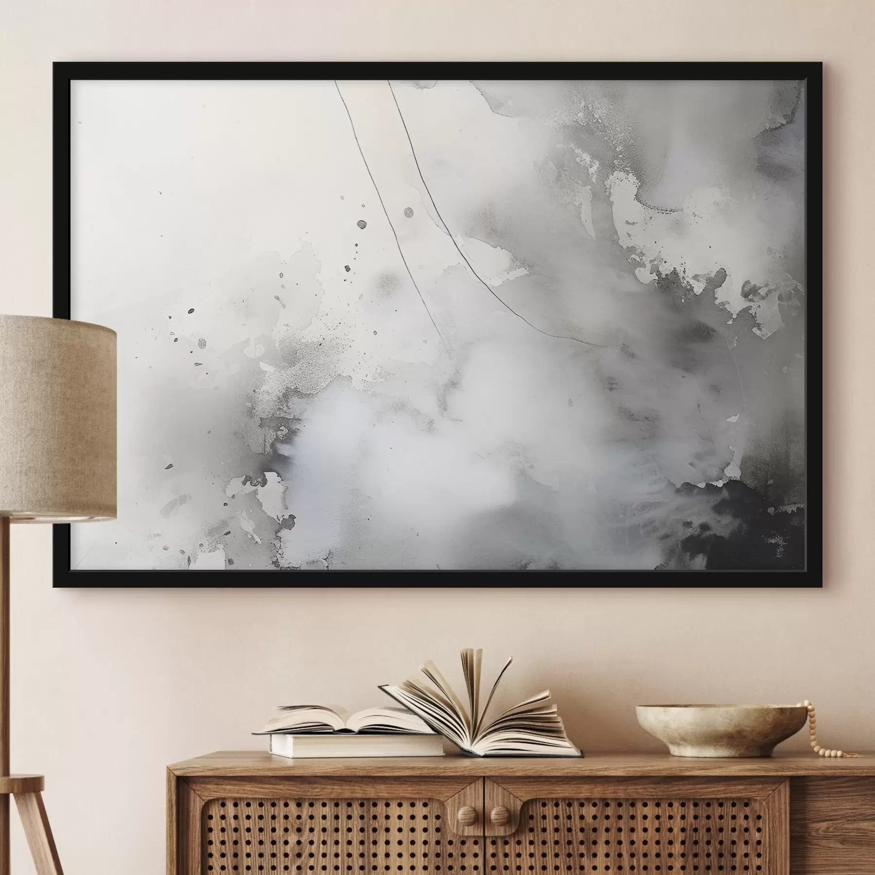 Fototapet Šedá abstrakce s malířskými tahy f35310