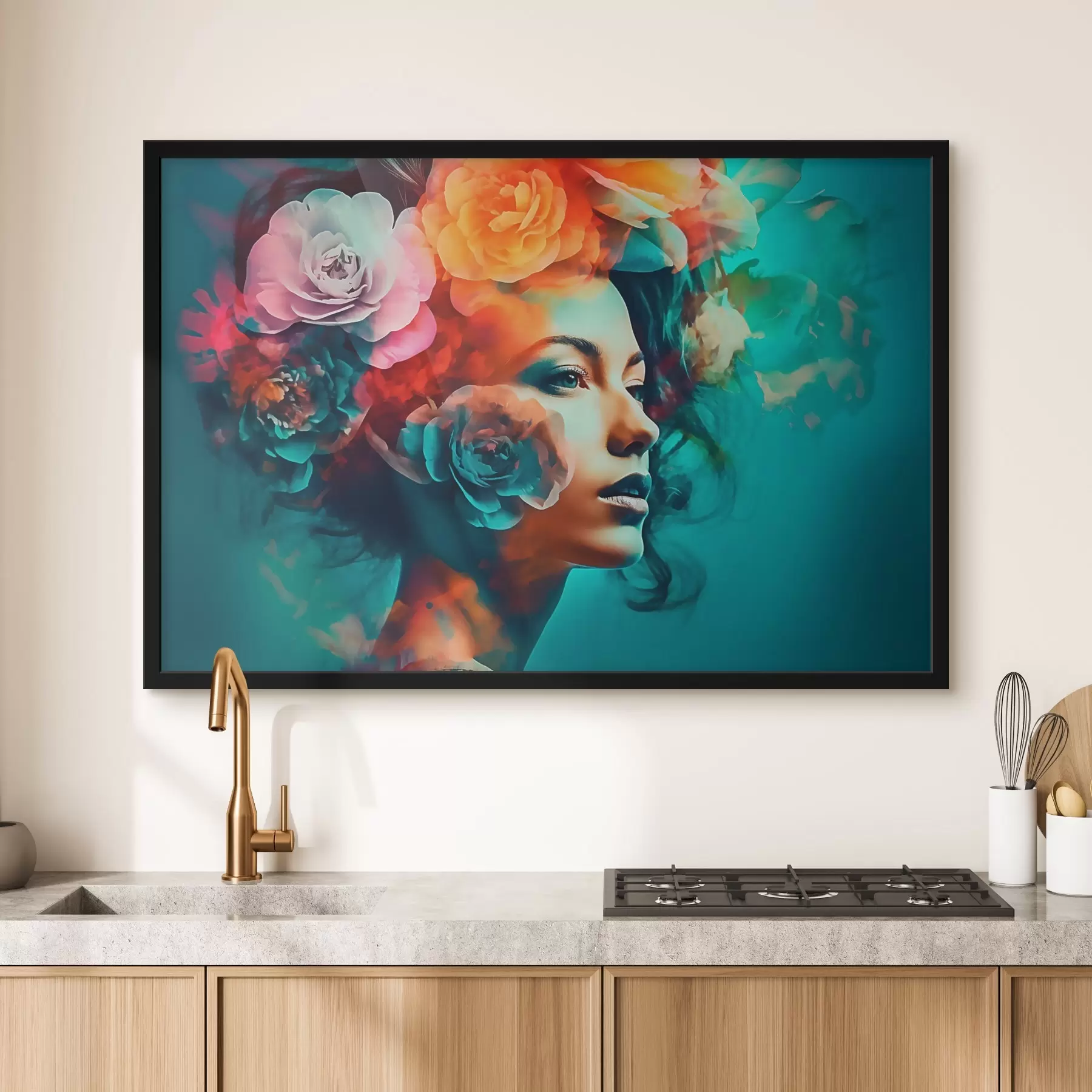 Fototapet Krásná žena s květinami f35366