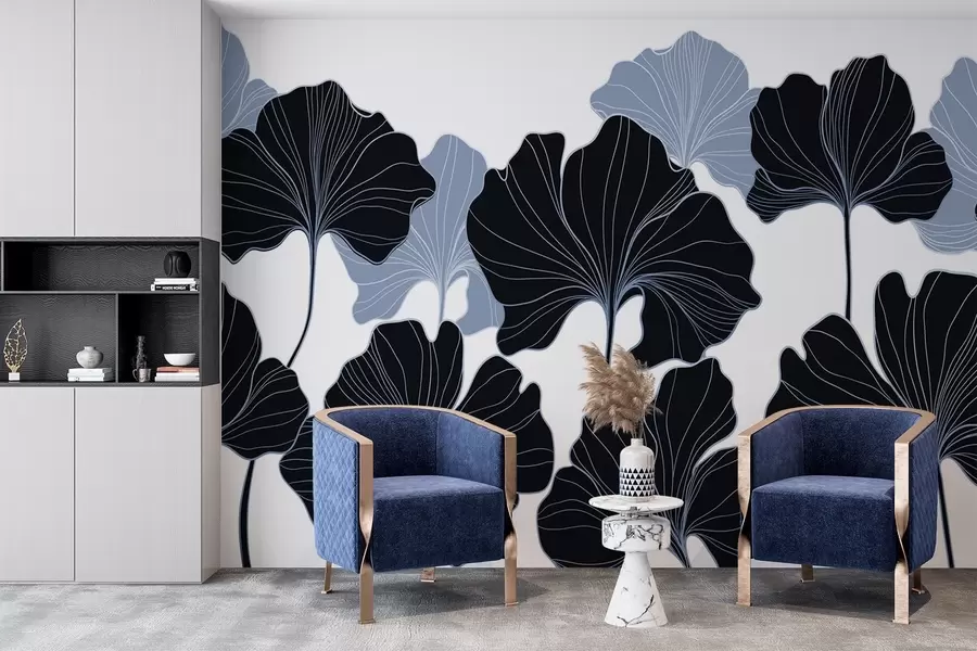 Fototapet Stylizované obrysy listů w02525