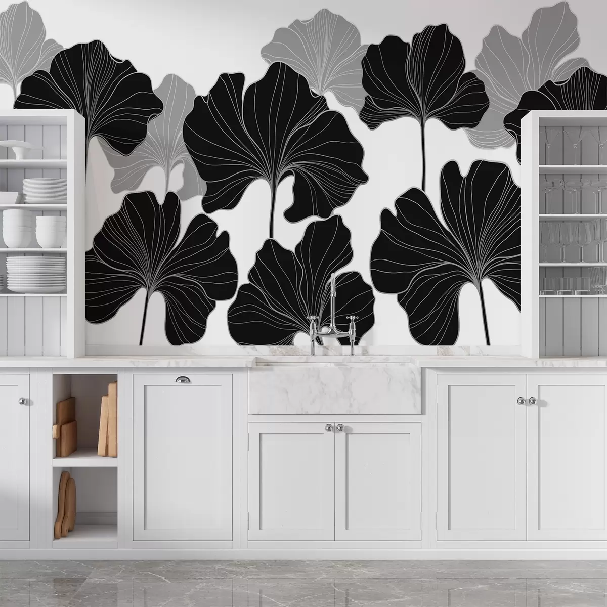 Fototapet Stylizované obrysy listů w02525v1