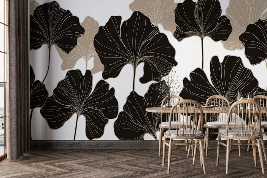 Fototapet Stylizované obrysy listů w02525v2