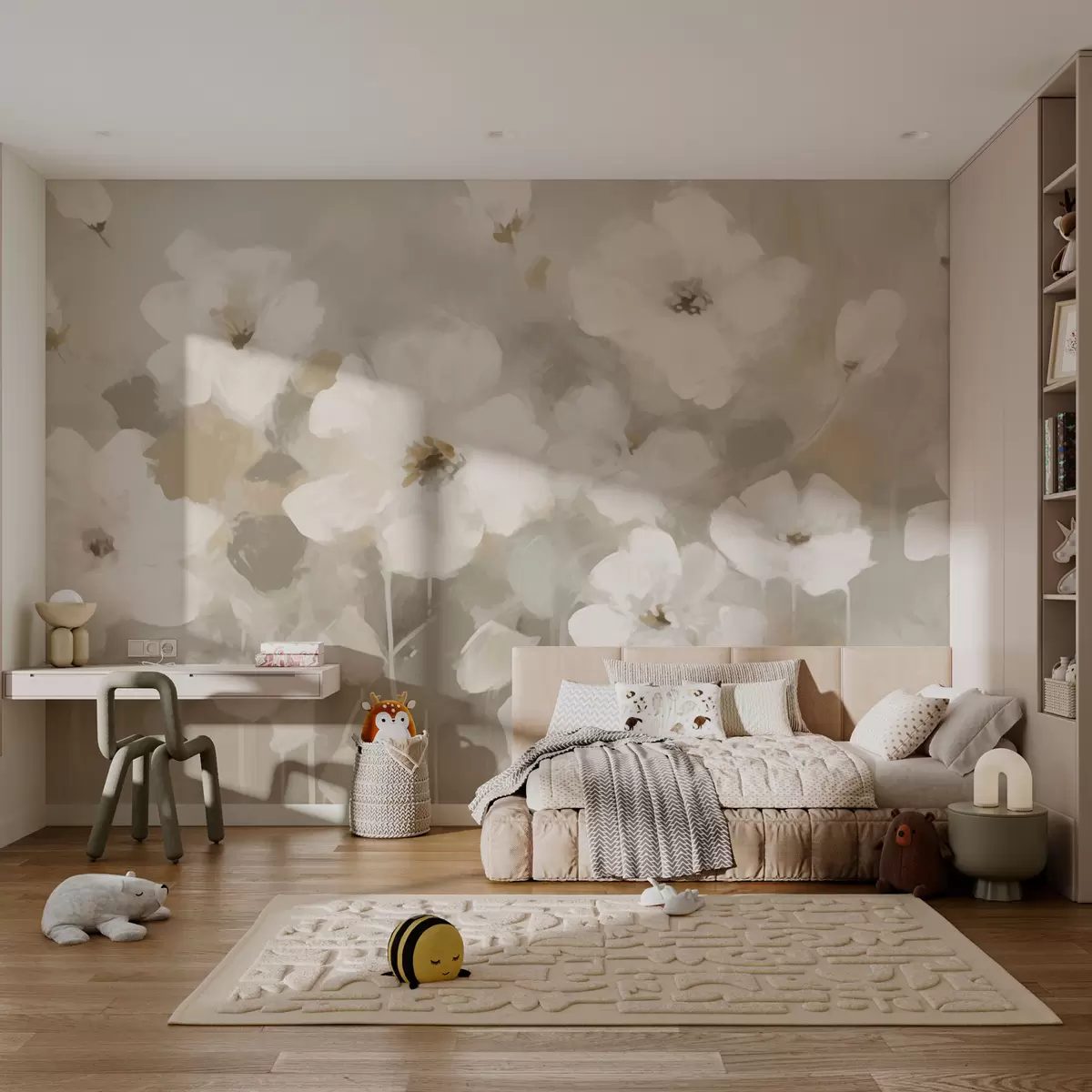 Fototapet Jemné bílé květy w08542