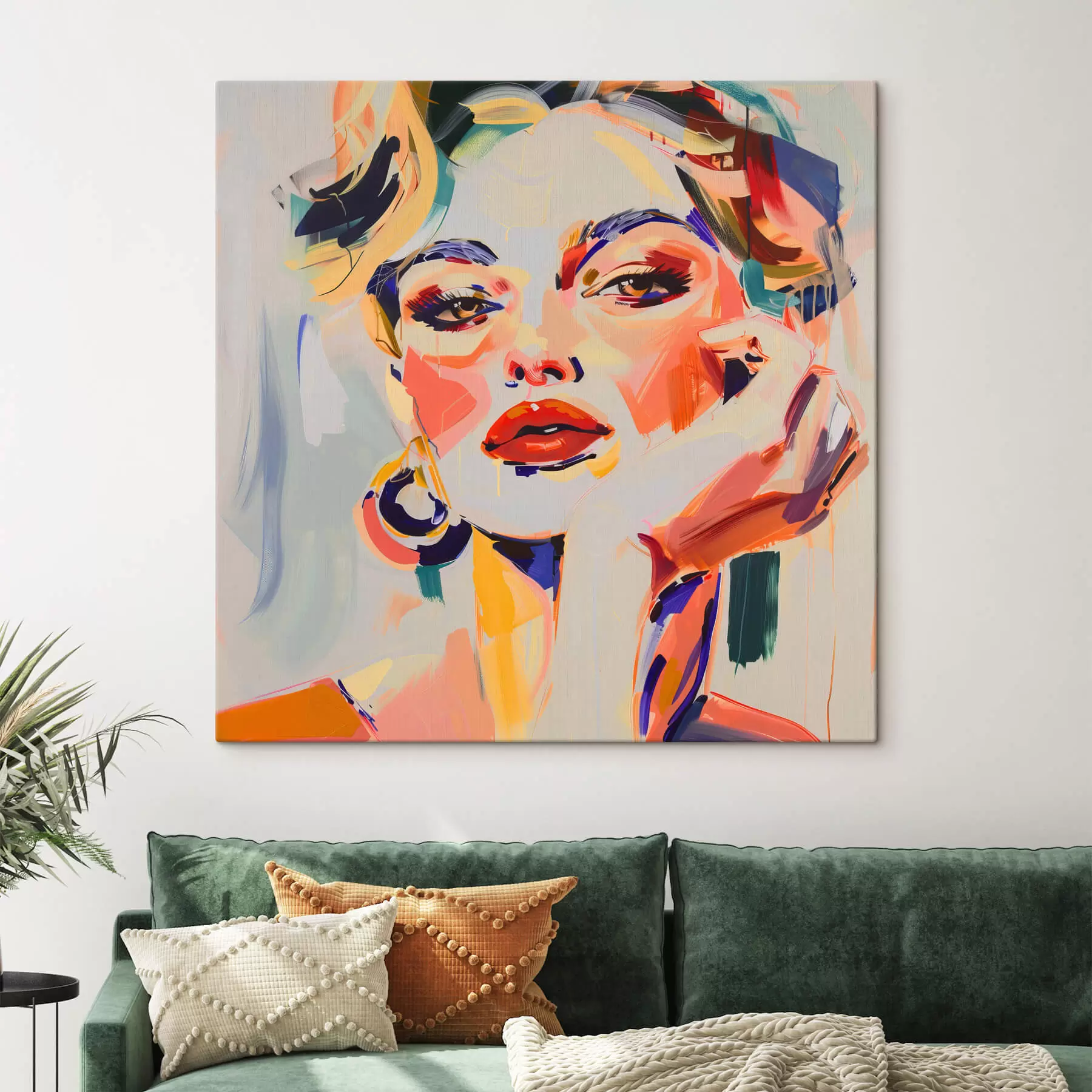 Fototapet Portrét ženy v pestrobarevných tazích s42111