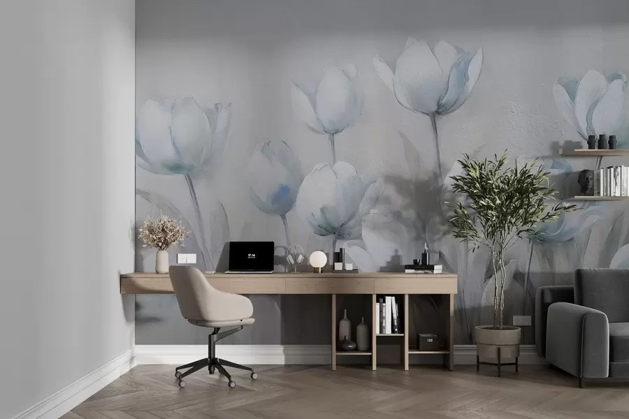 Fototapet Jemné bílé květy v jemných odstínech w02618v1