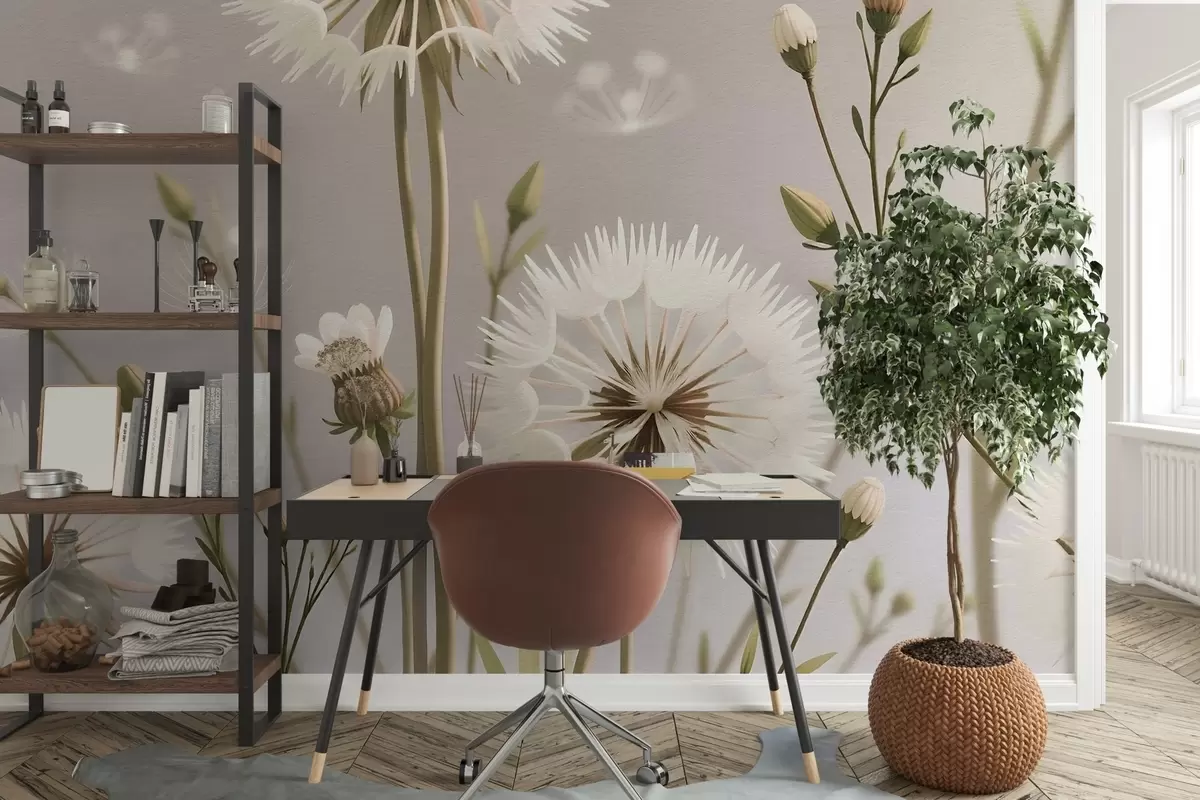 Fototapet Rozkvetlé pole s pampeliškami w02619