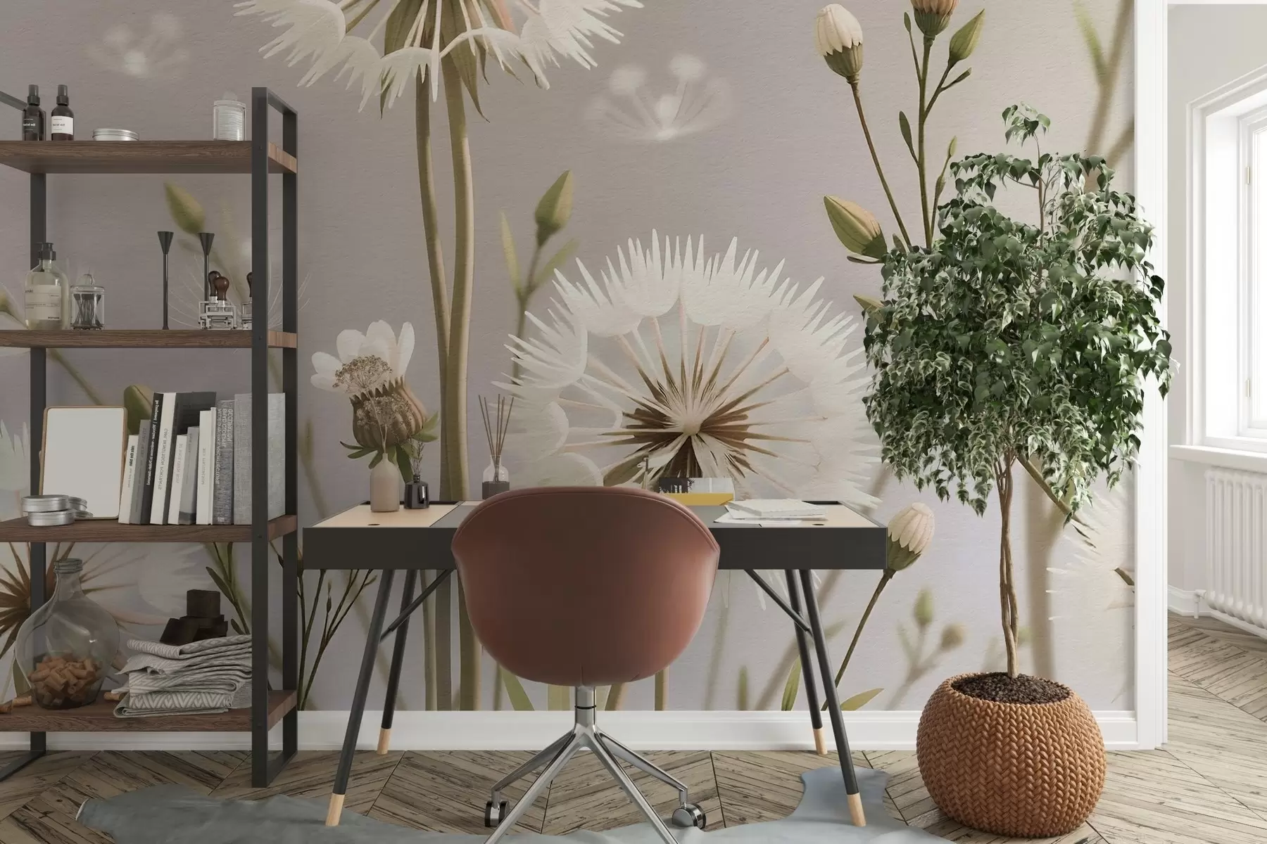 Fototapet Rozkvetlé pole s pampeliškami w02619