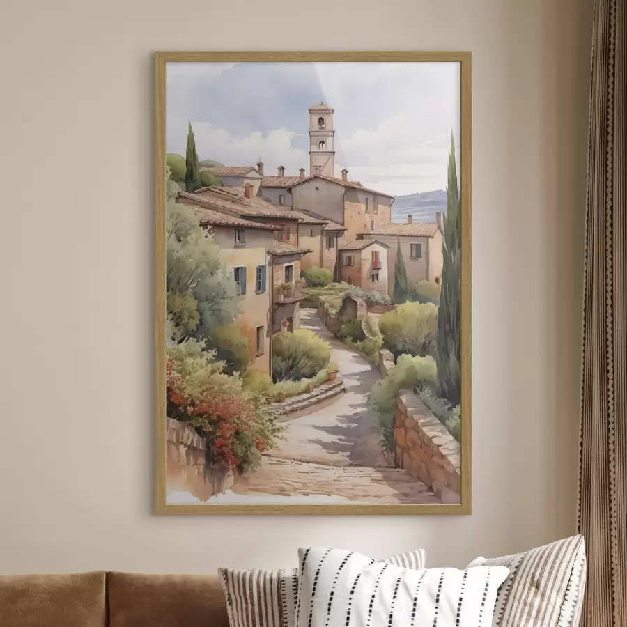 Fototapet Italské předměstí ulice imitace akvarel f42135
