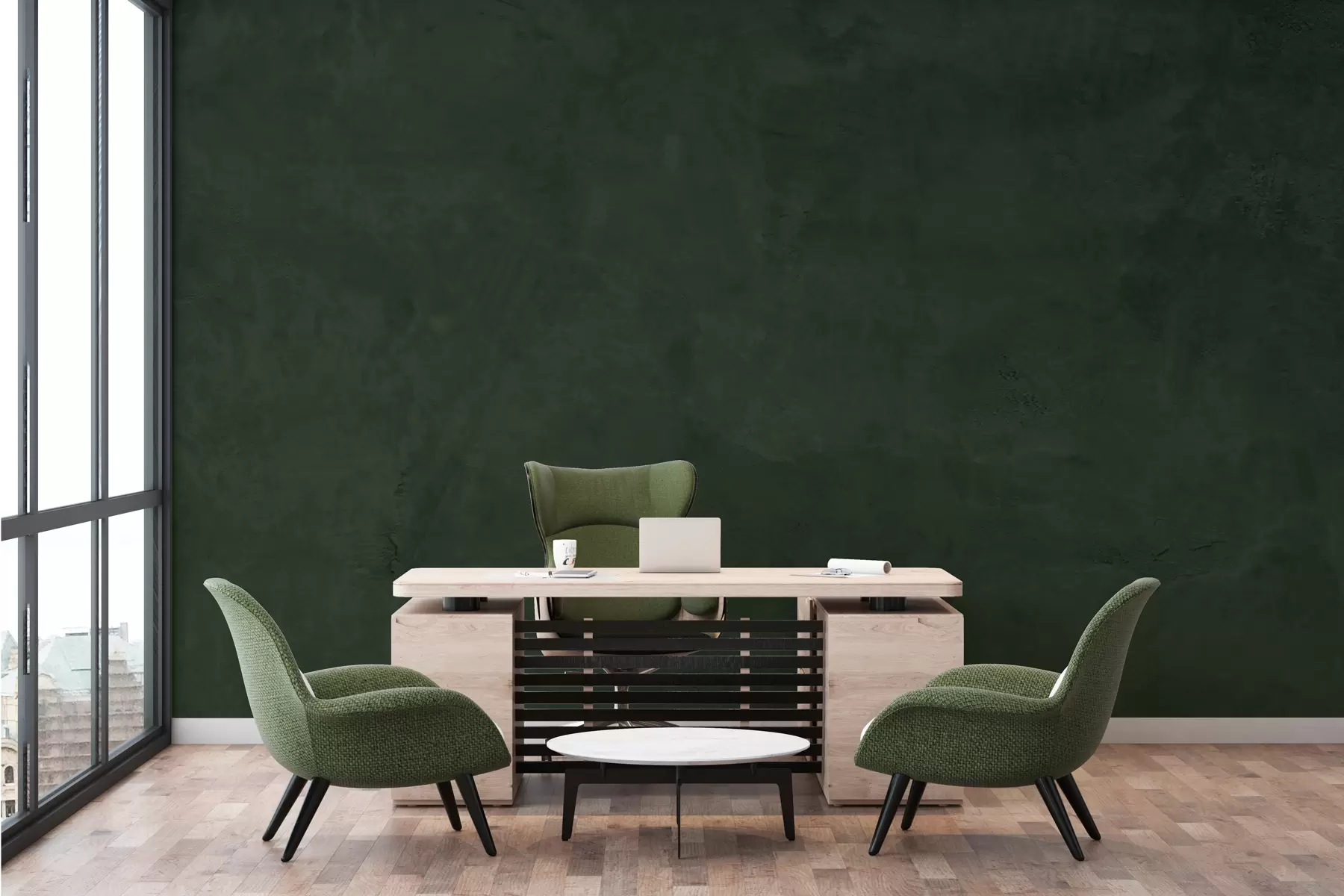 Fototapet Zelené pozadí s efektem betonové zdi w02553v1