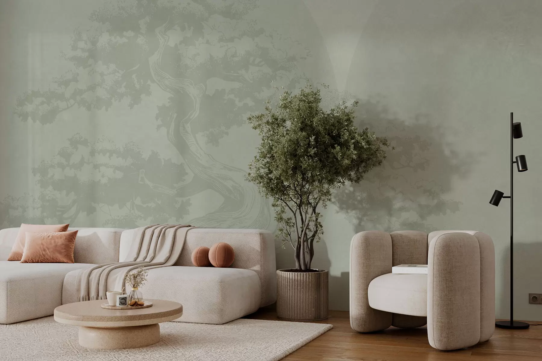 Fototapet Bonsai strom minimalismus geometrie grunge pozadí w08557v2