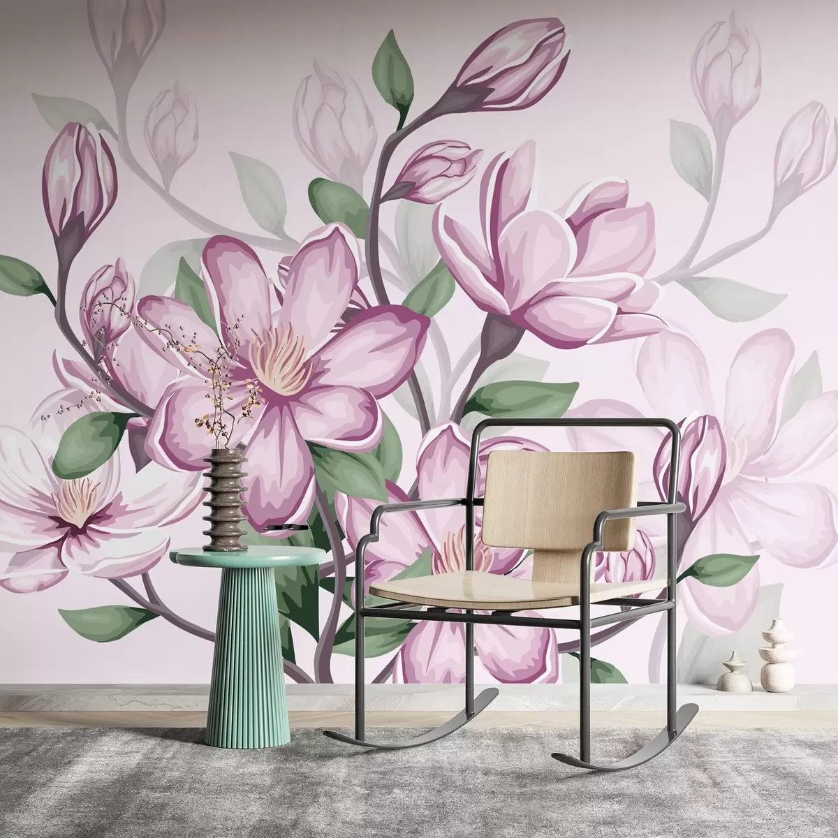 Fototapet velké růžové květy w02663