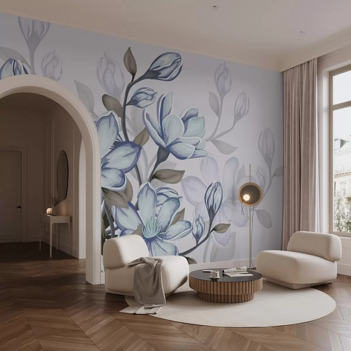 Fototapet velké modré květy w02663v1