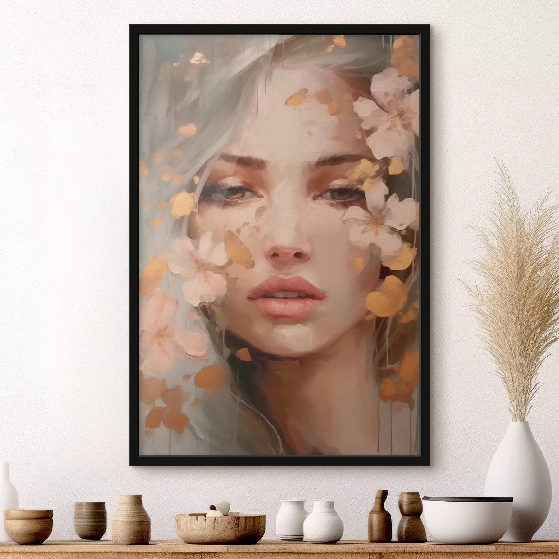 Fototapet Dívka a růžové květy f42301