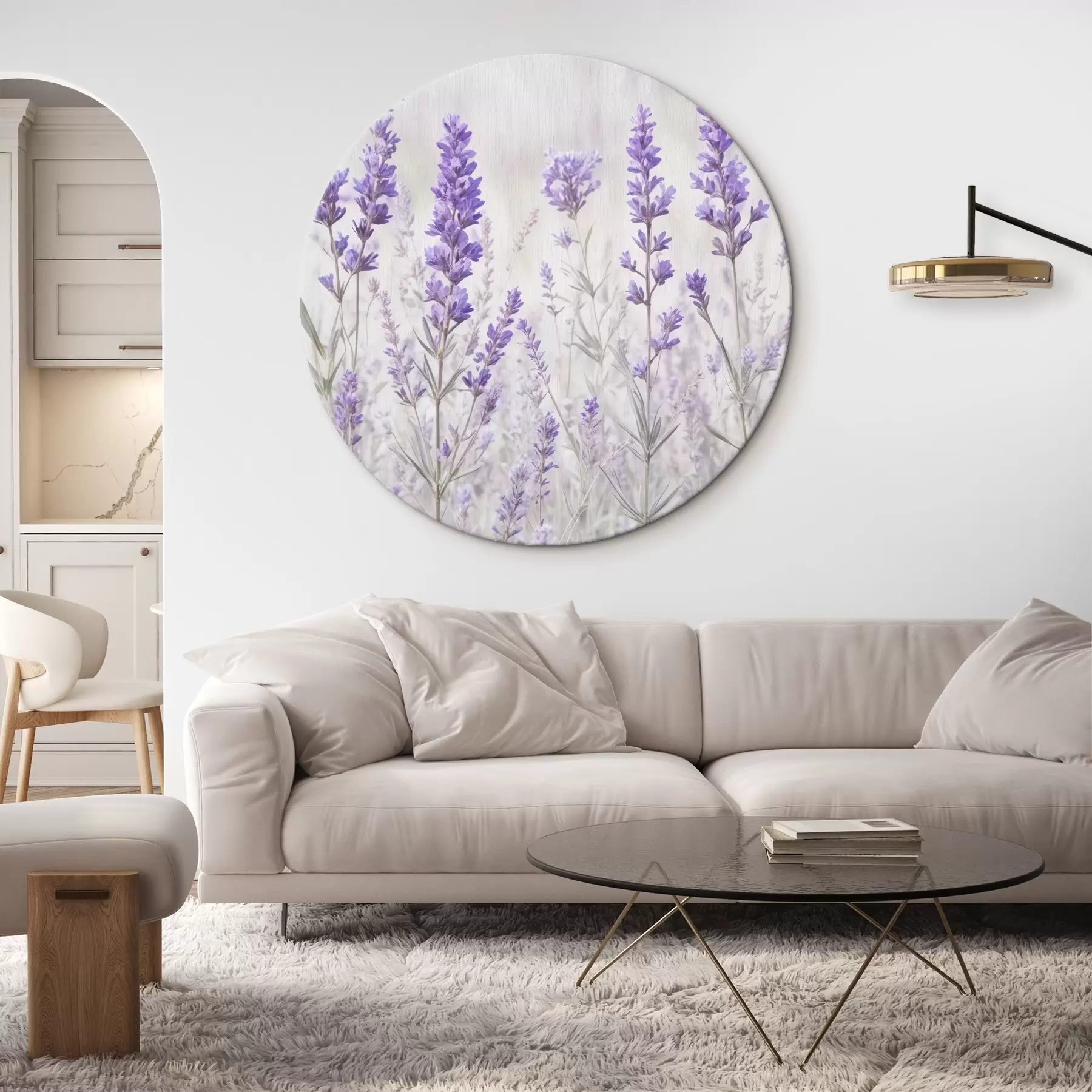 Obraz Pole fialových levandulových květů na rozmazaném texturovaném pozadí Č. r41265