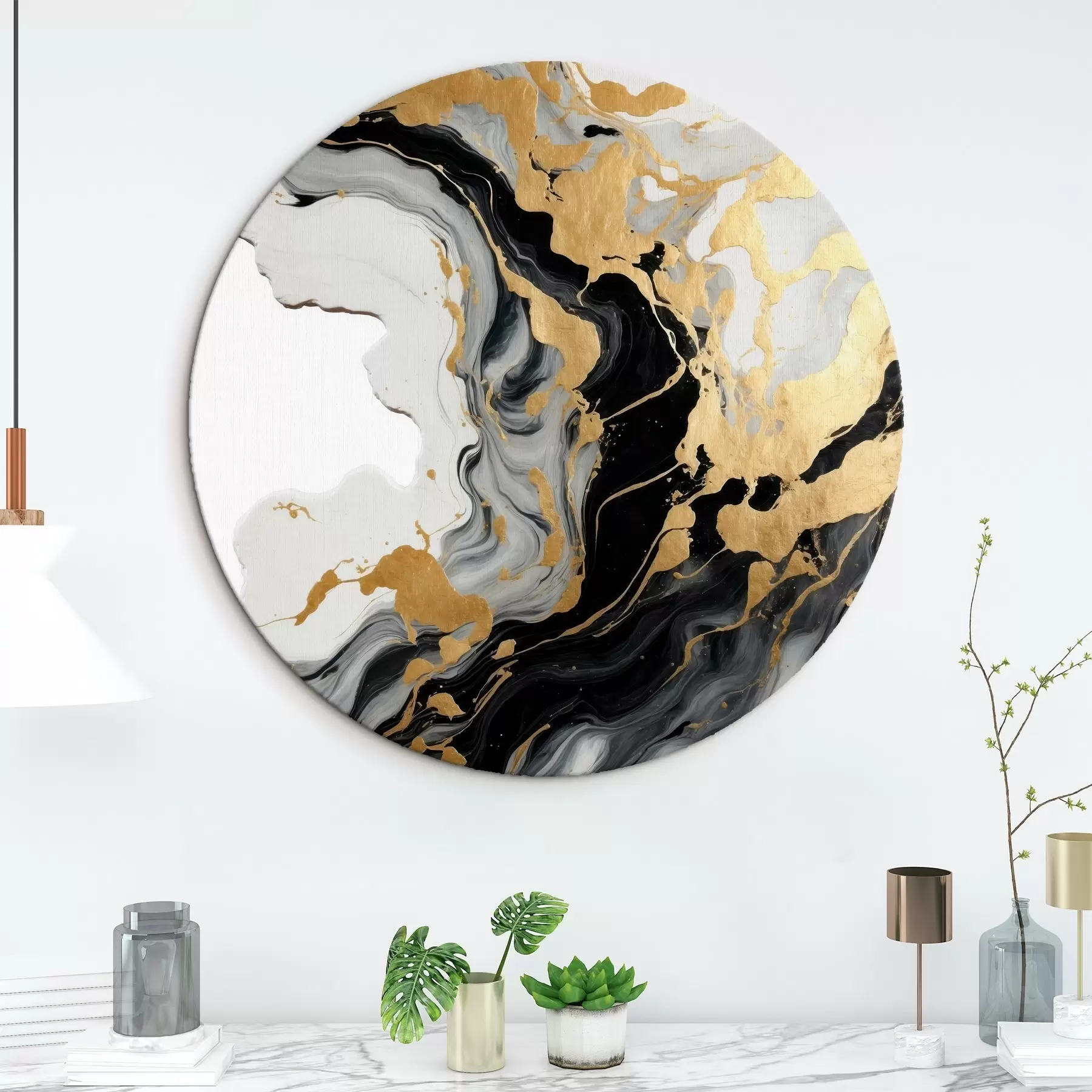 Obraz Abstraktní akvarelová malba černými a žlutými barvami Č. r41290