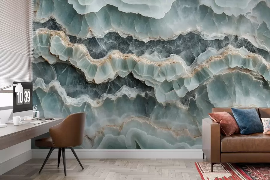 Fototapet Mramorový povrch s imitací zvlněných linií pryskyřice w08561