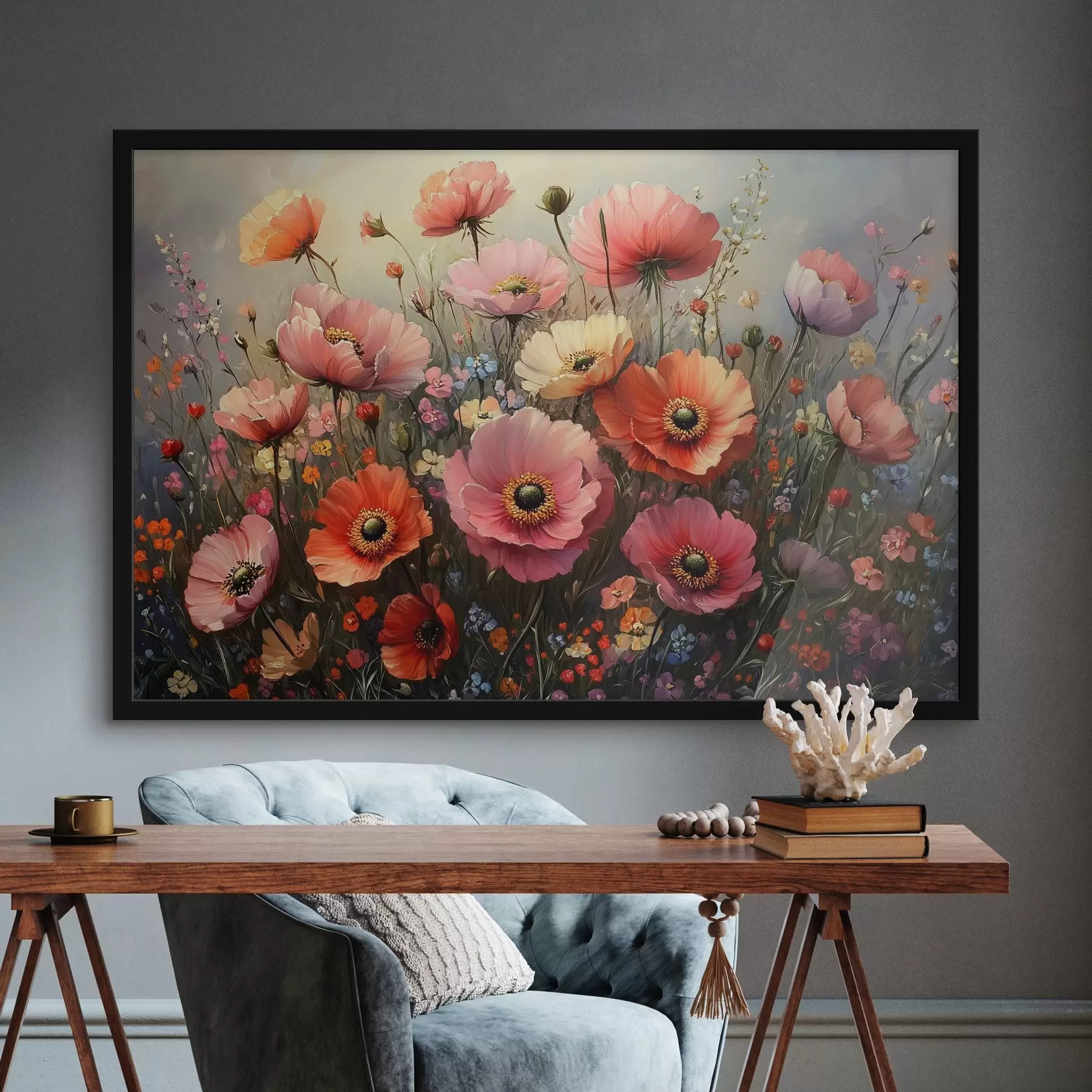 Fototapet Červené květy f42325