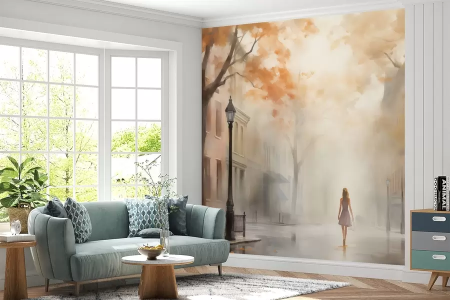 Fototapet Podzimní město v mlze w08591