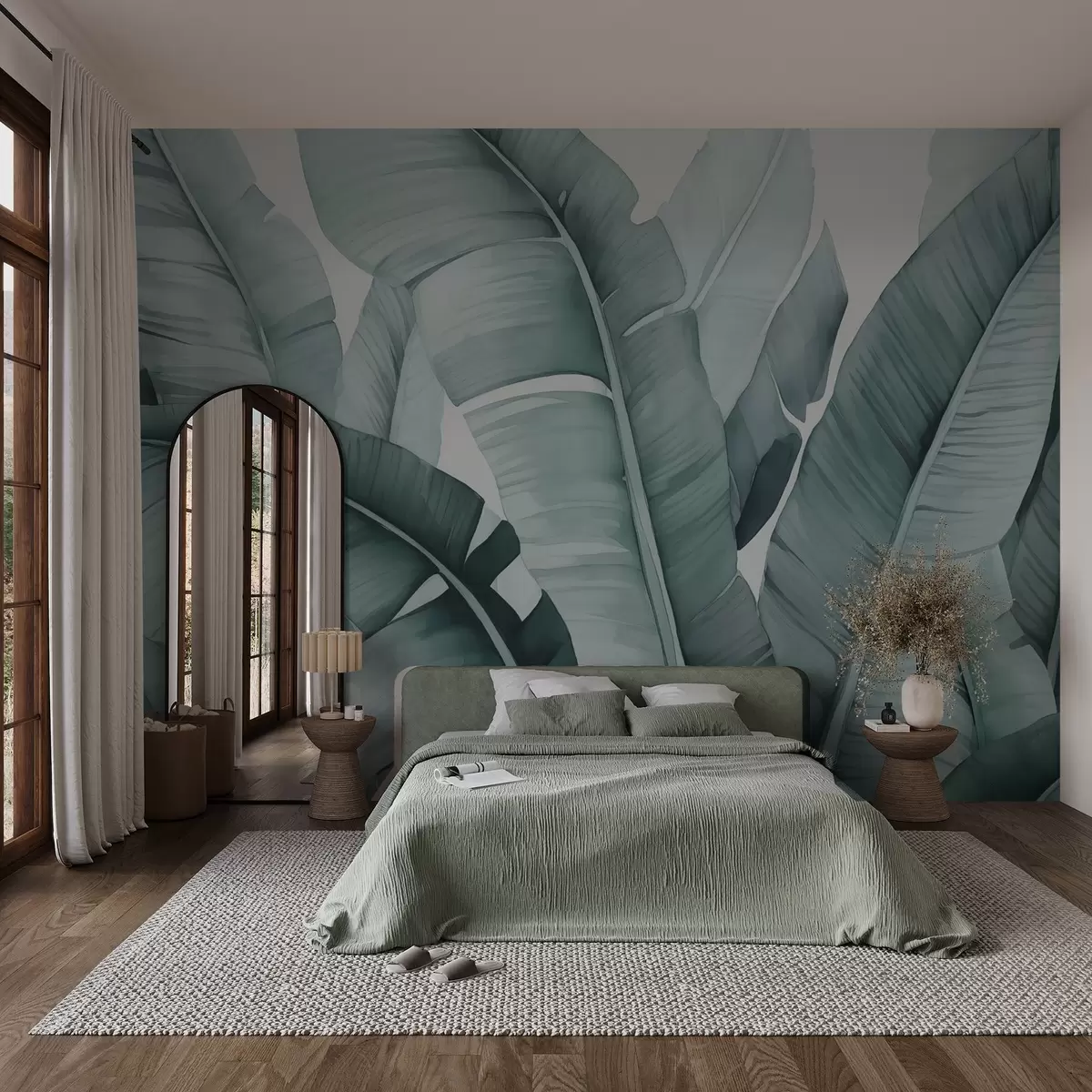 Fototapet Imitace akvarelu tropických listů w02703