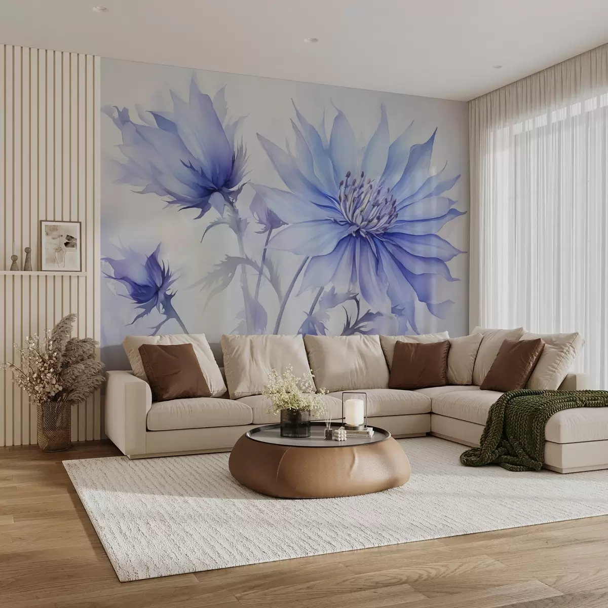 Fototapet Chrpy imitace akvarelového stylu w02710