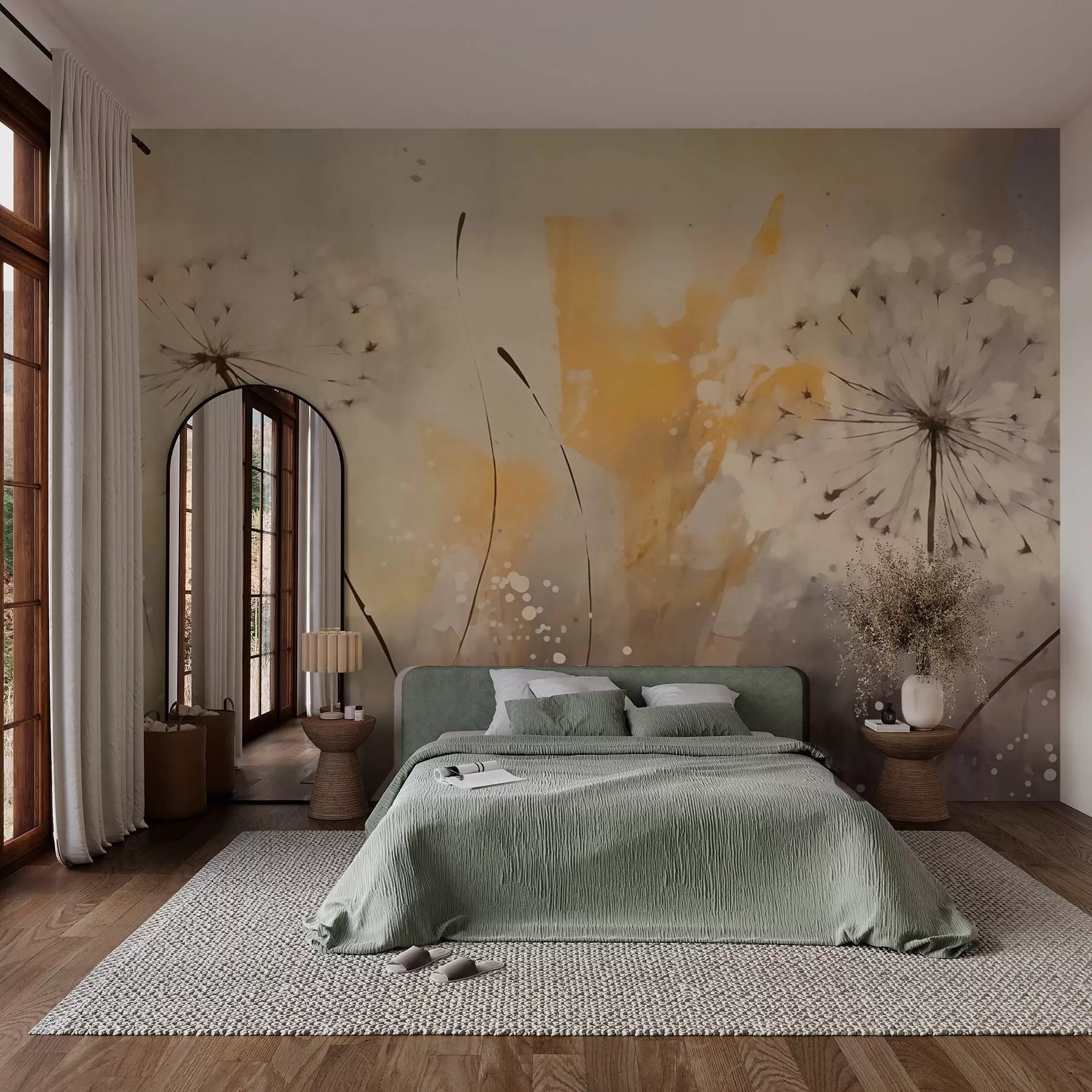 Fototapet Rozmazané pampelišky v pastelových barvách w02699