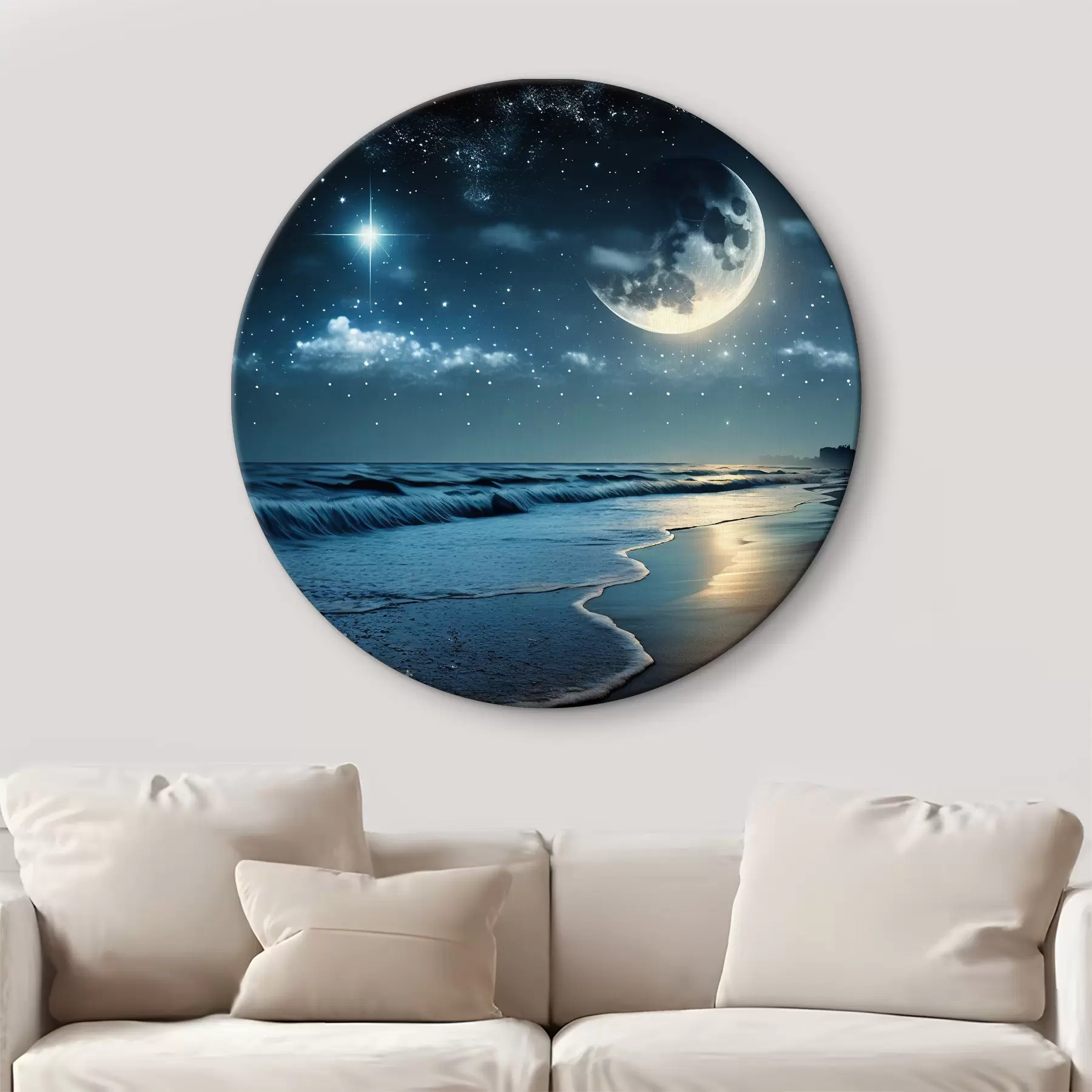 Obraz Obrovský měsíc nad nočním mořem Č. r31111
