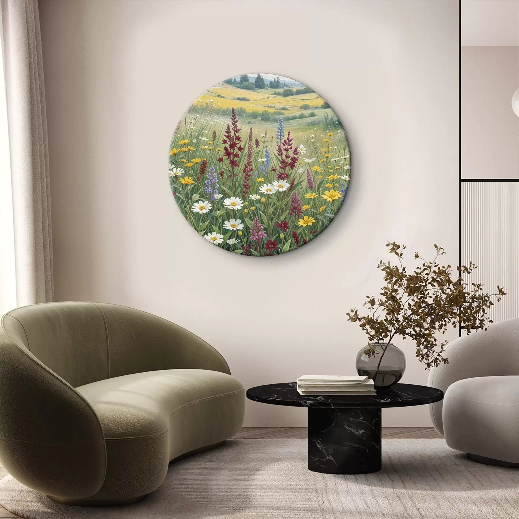 Obraz Svěží, barevná louka plná nejrůznějších divokých květin Č. r39407