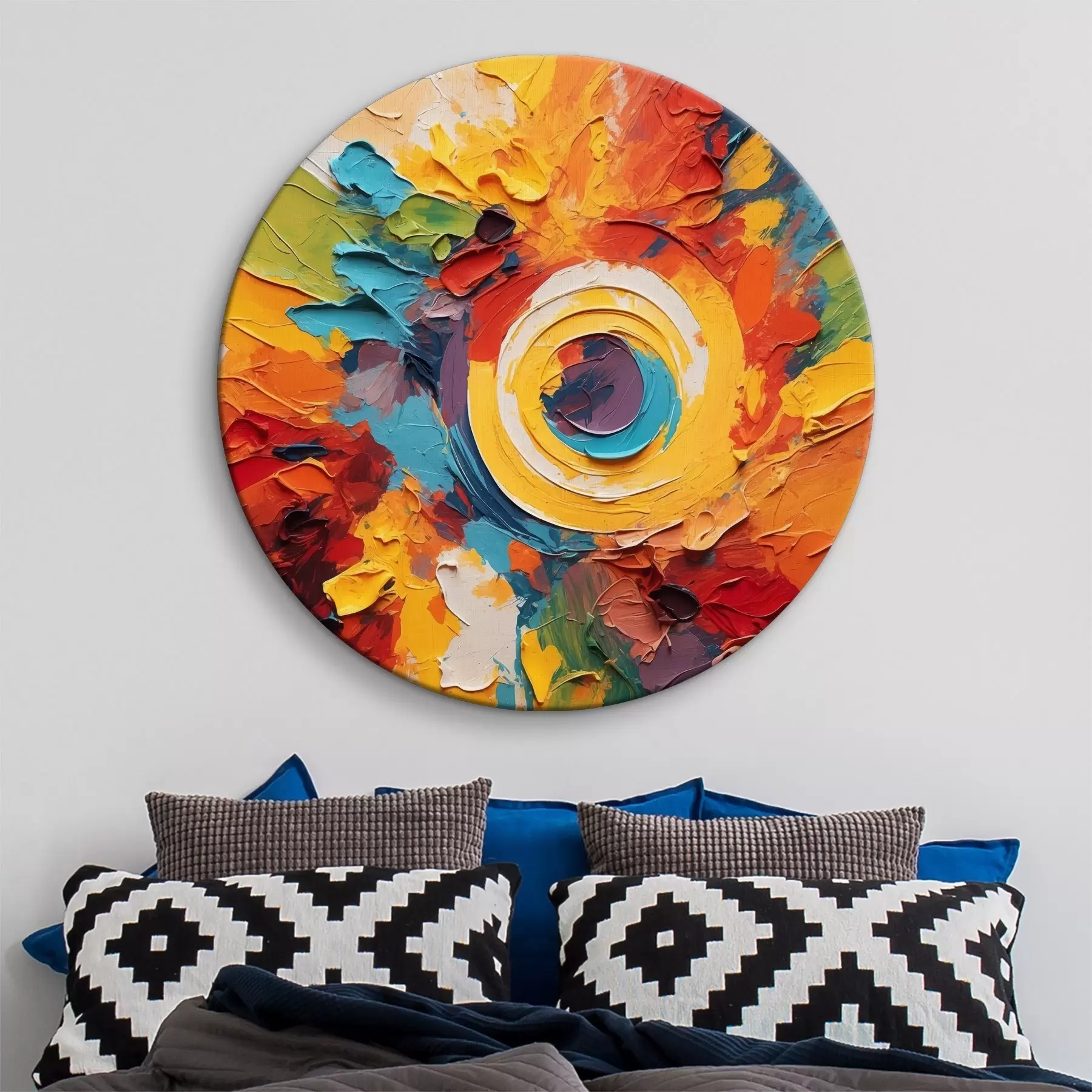 Obraz Abstraktní olejomalba s kruhem uprostřed Č. r40458