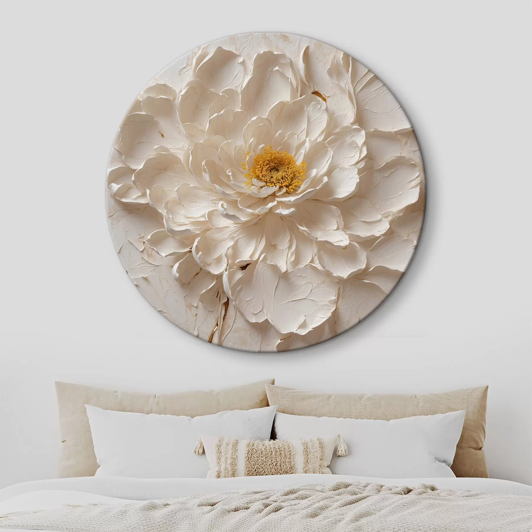 Obraz Bílá květina v oleji na bílém pozadí Č. r40618