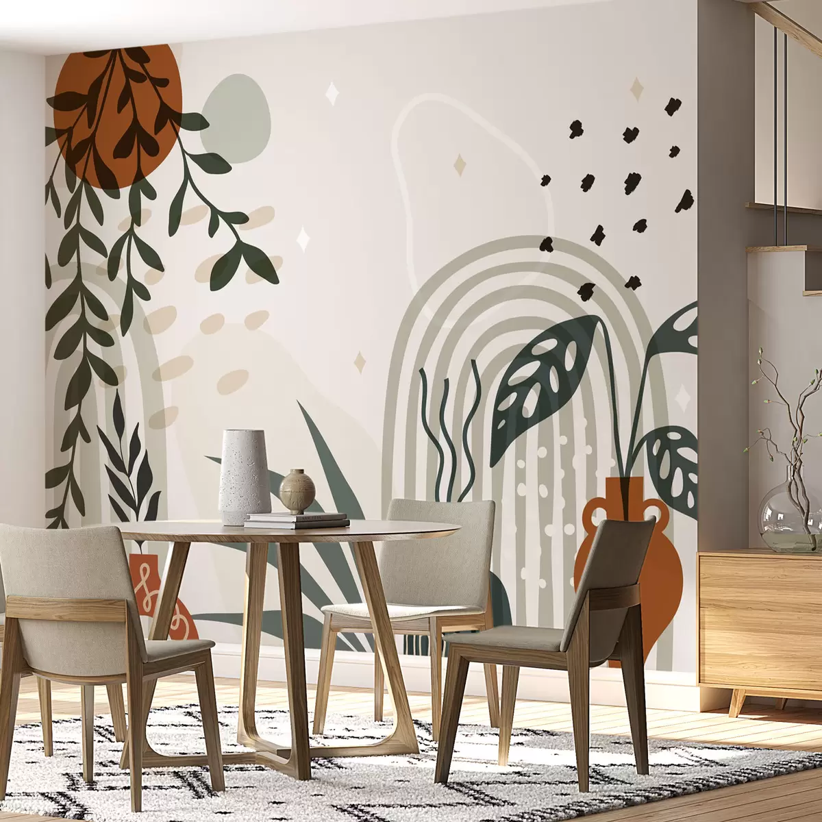 Fototapet Oblouky a květiny ve stylu Boho w02752