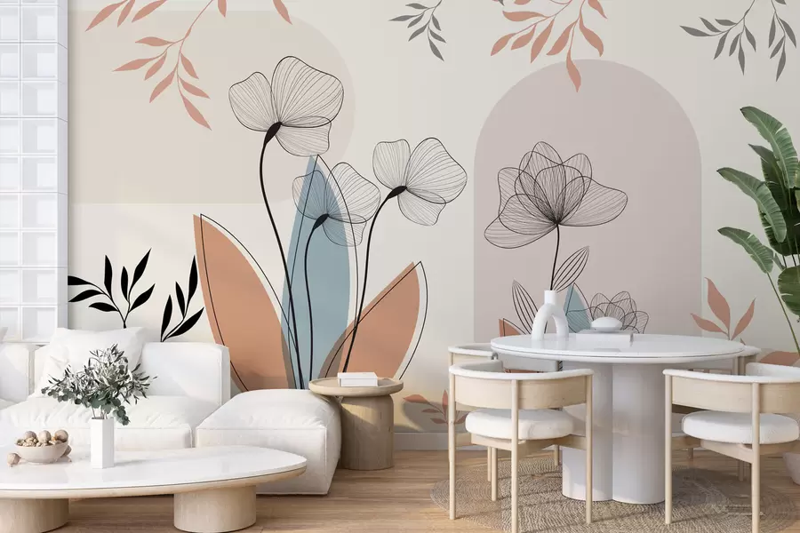 Fototapet Květiny a větve ve stylu boho w02754