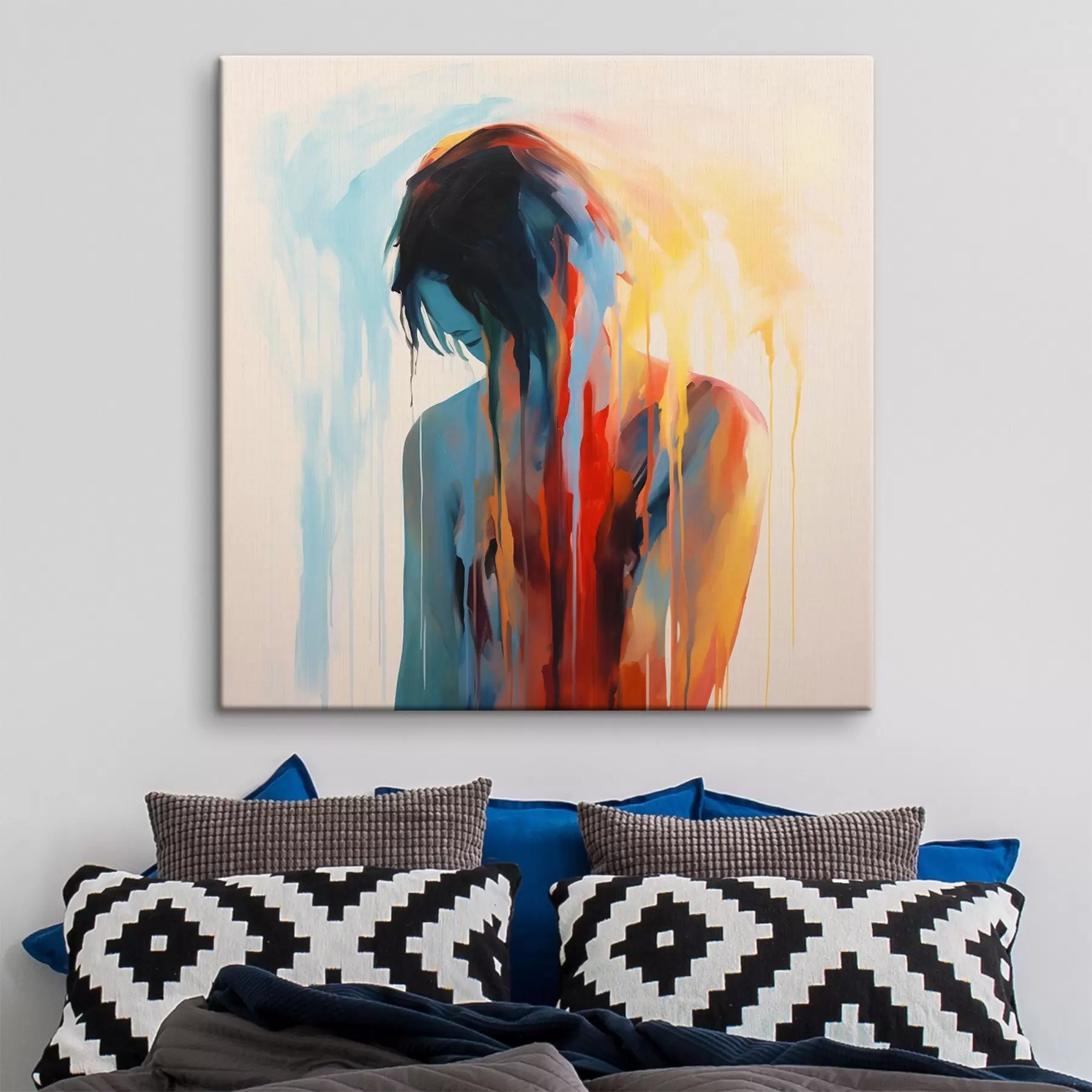 Obraz Silueta dívky s barvami Č. s42382