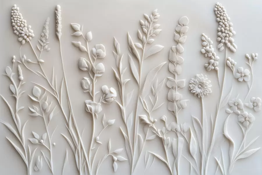 Fototapet Elegantní divoké květiny ve štukovém stylu w08631