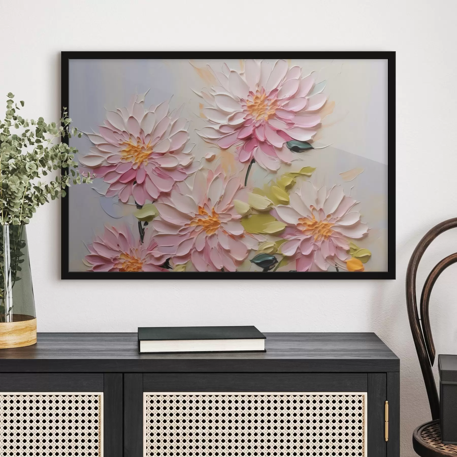 Obraz Chryzantémy napodobující tahy barev Č. f42423