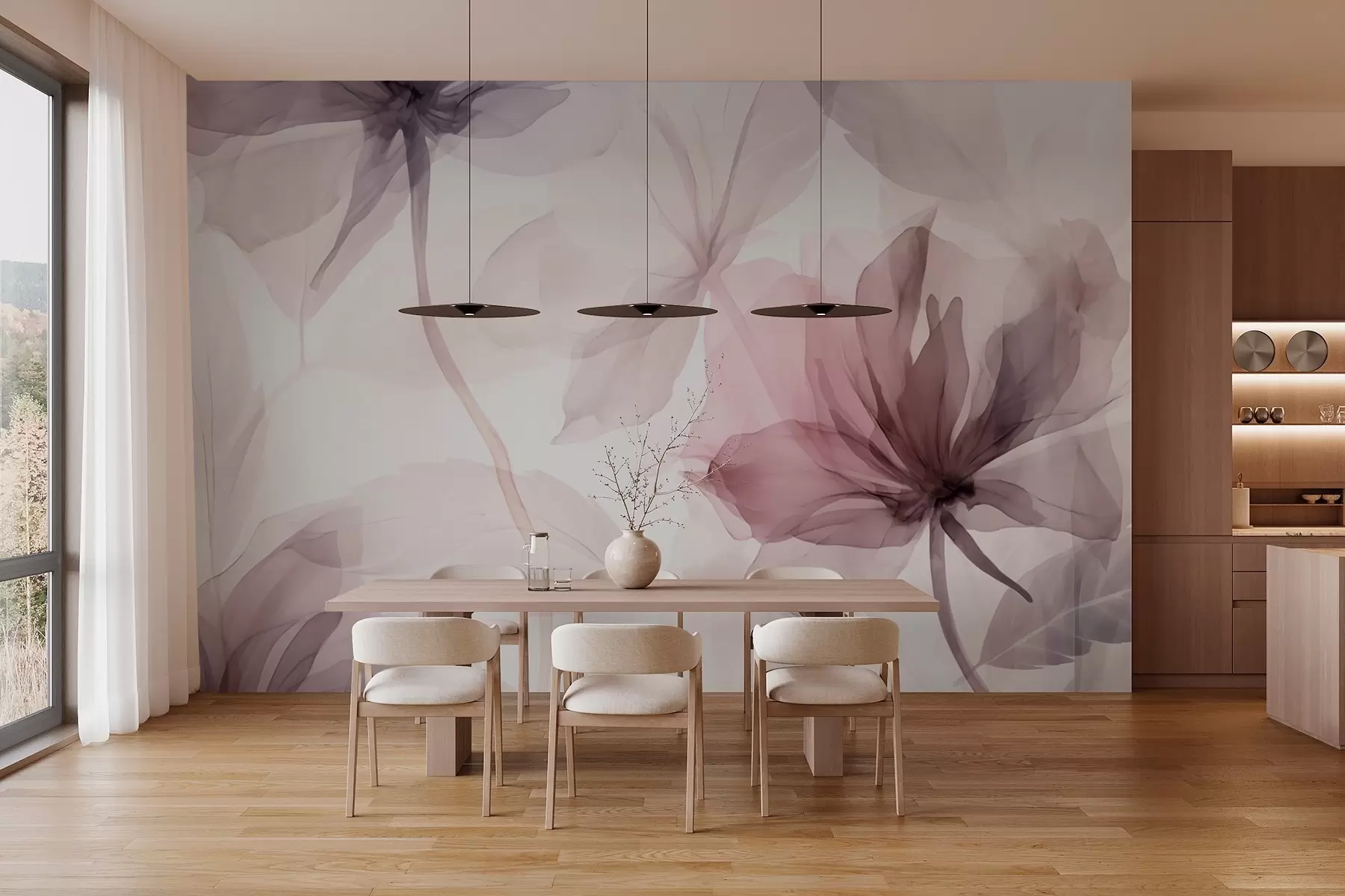 Fototapet Pomíjivé květiny v jemných pastelových barvách w02755