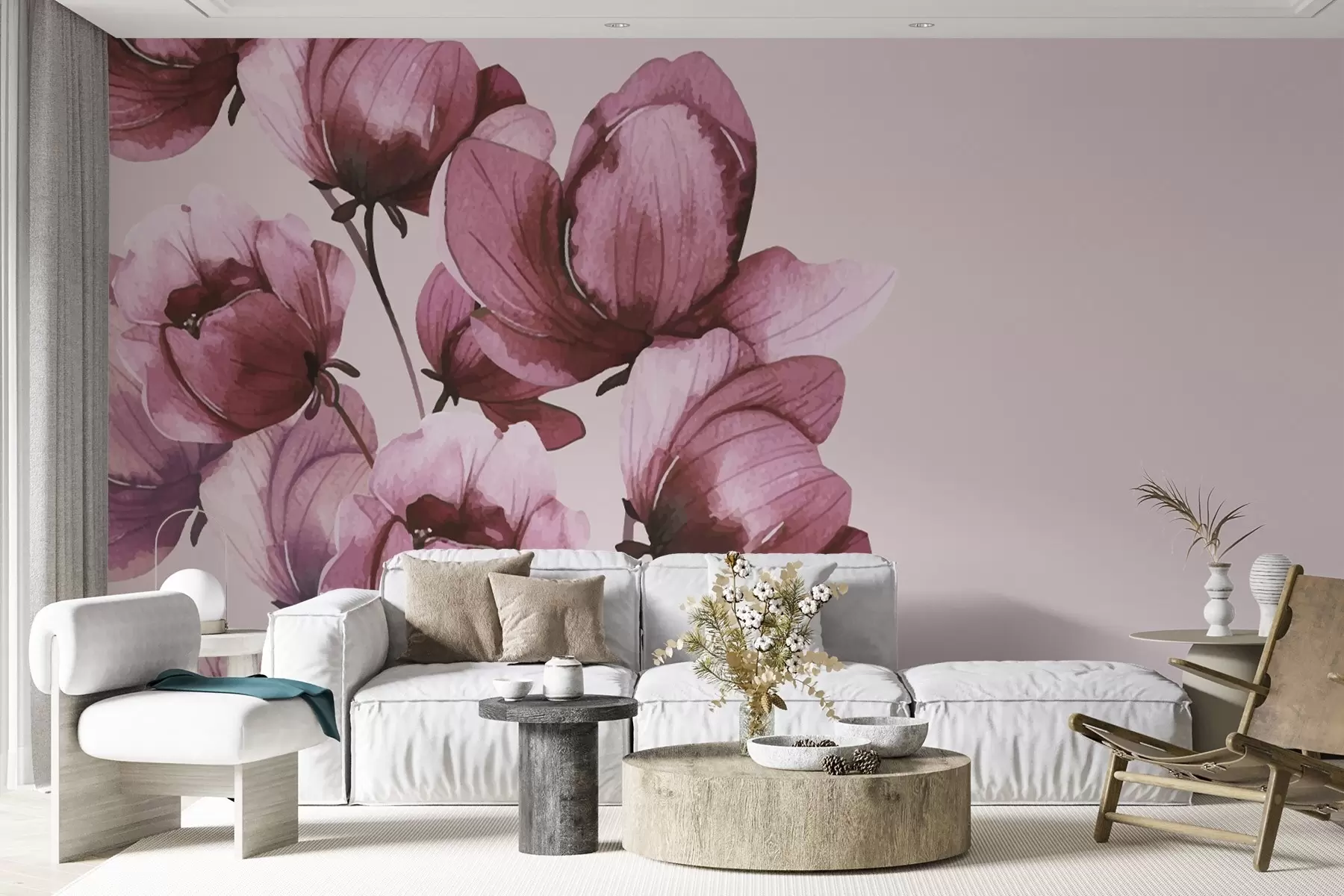 Fototapet svěží růžové květy w02801