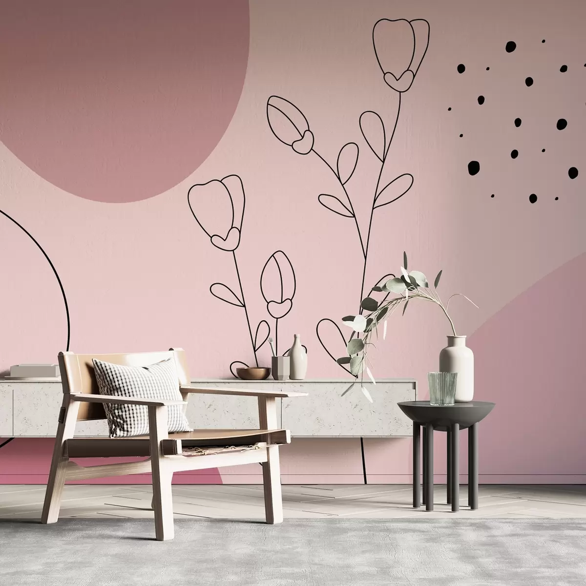 Fototapet abstrakce v růžových barvách w02803