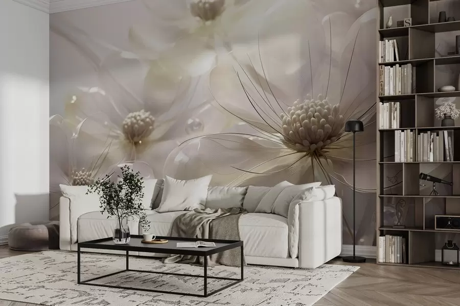 Fototapet Velké průhledné květy w02837v3