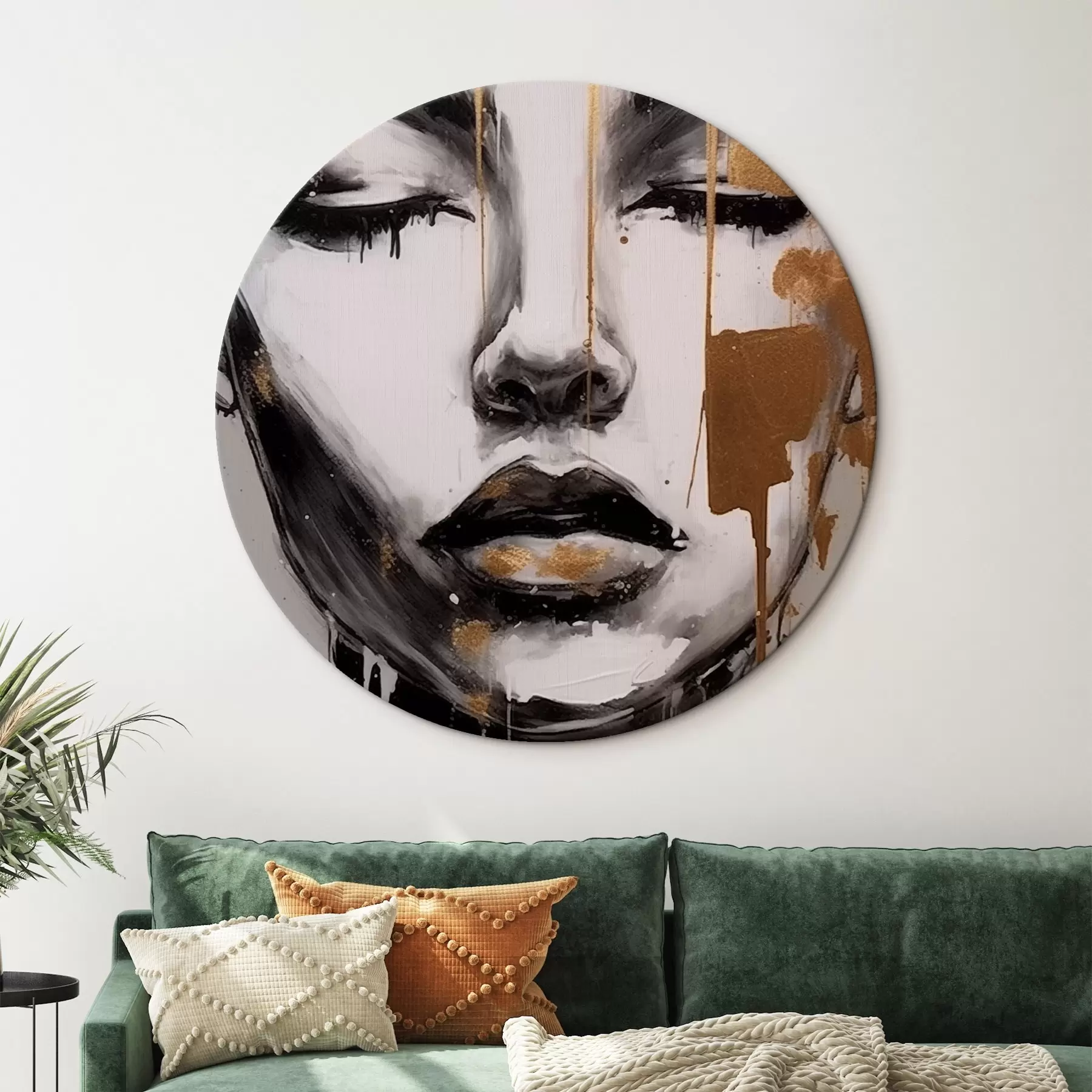 Obraz Černobílý portrét s abstraktními prvky Č. r42481