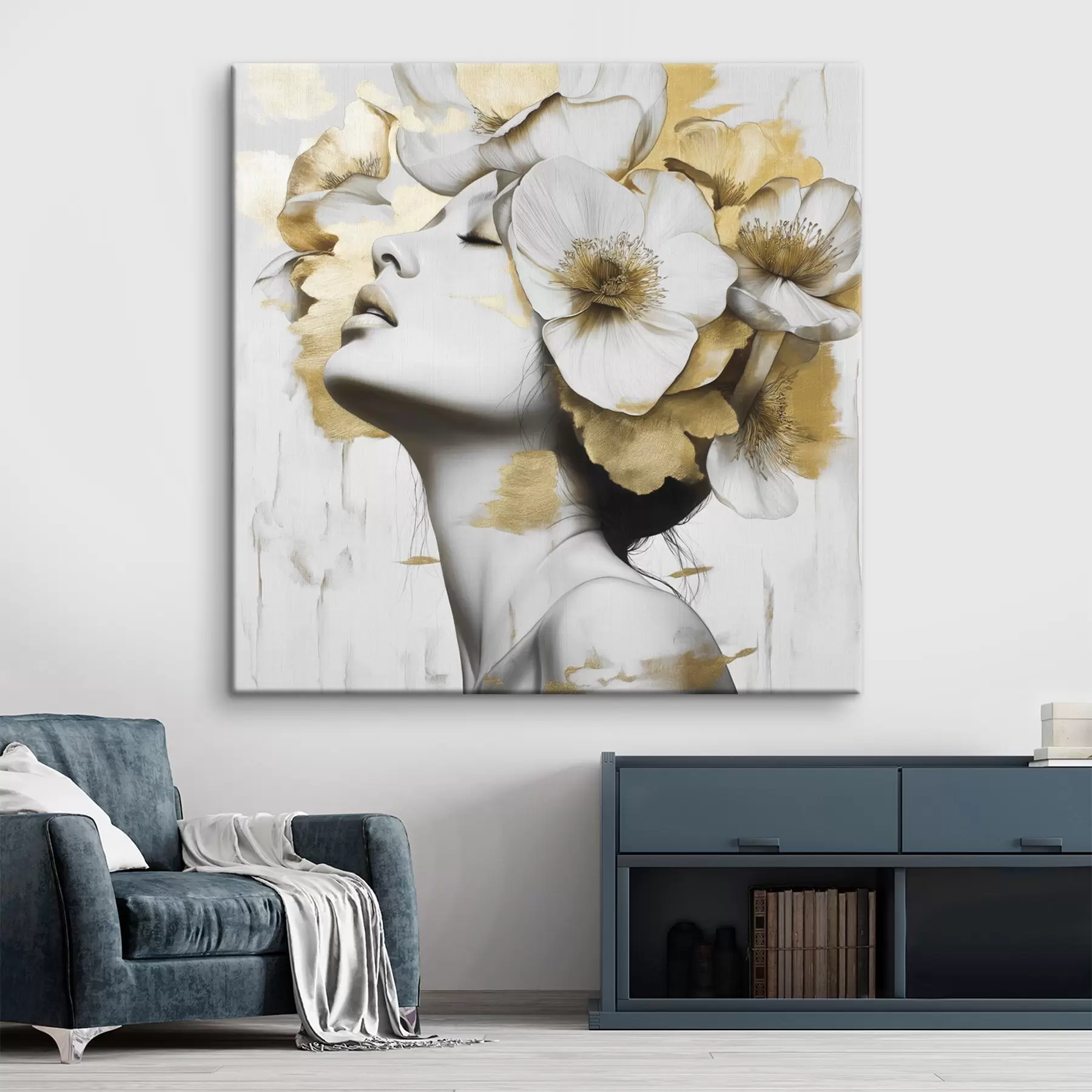 Fototapet Dívka s květinami na hlavě s42606