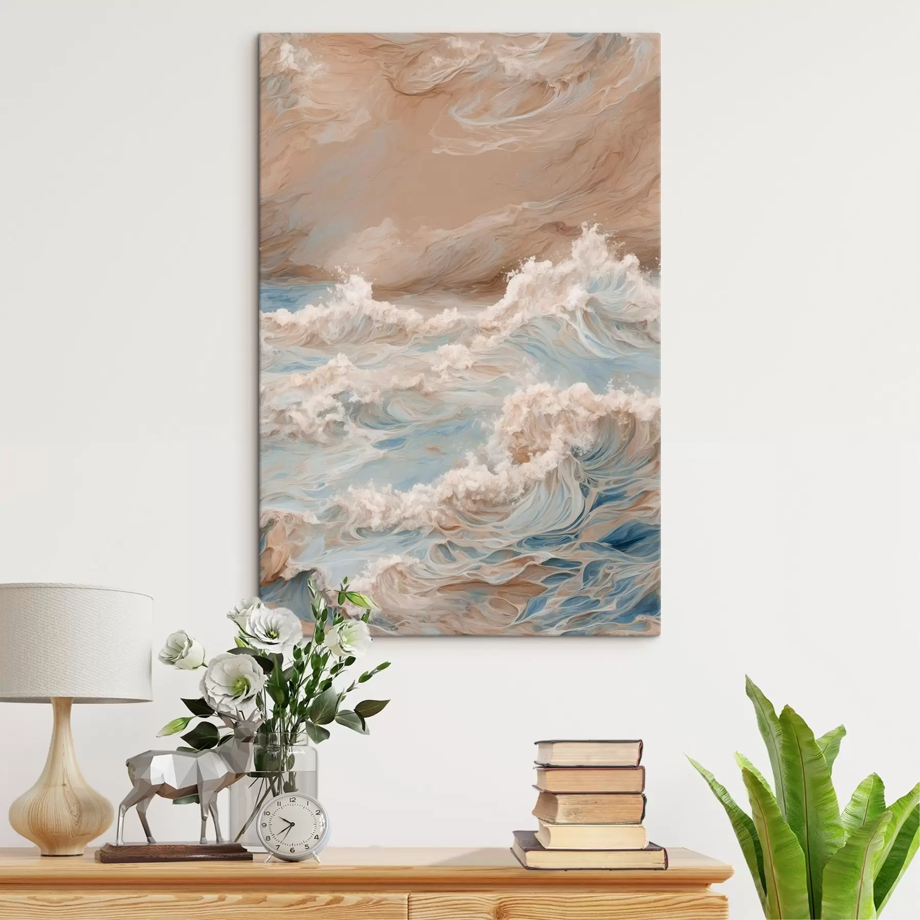 Fototapet Abstraktní rozbouřené moře ve stylu olejomalby s42539