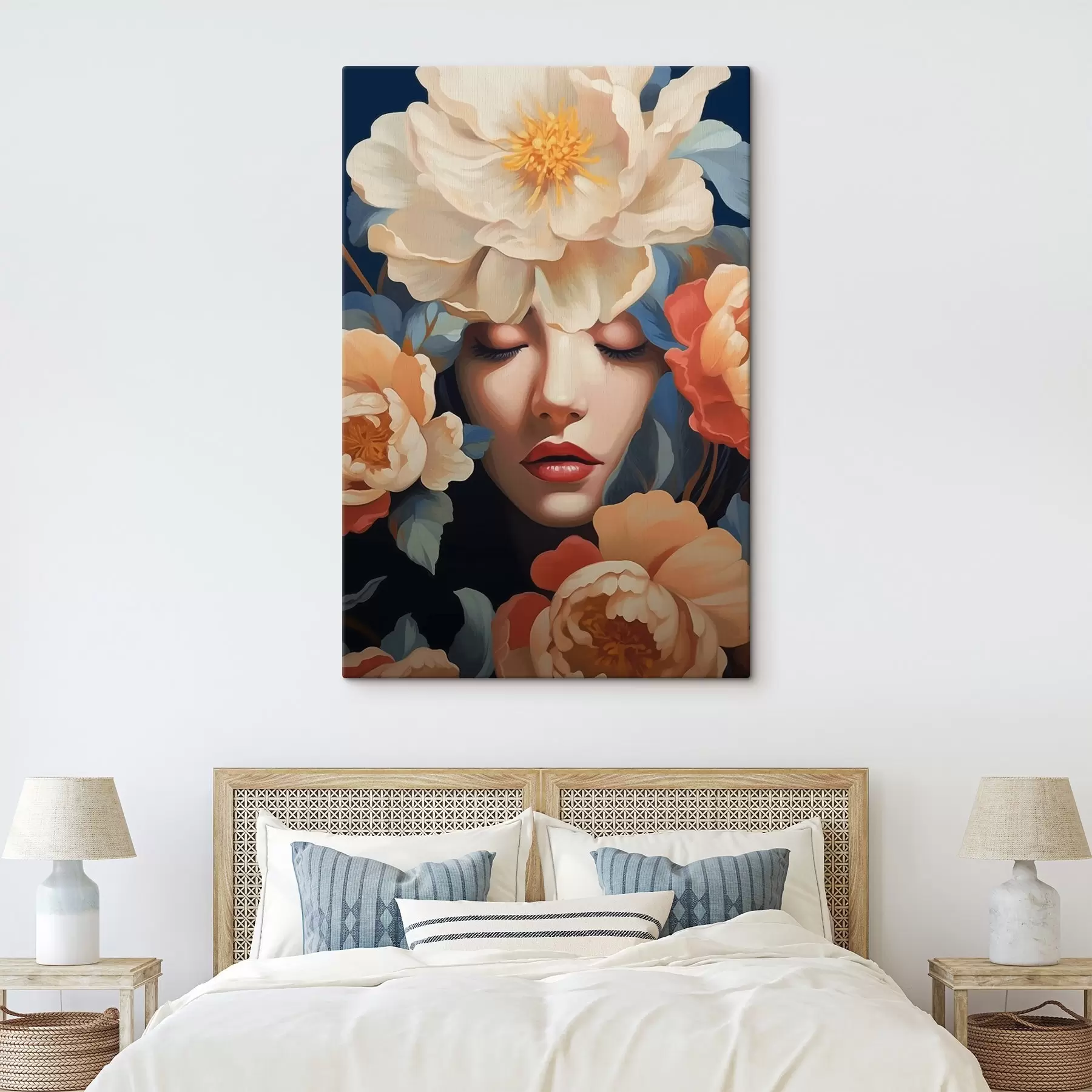 Obraz Ženský portrét s květinami Č. s42659